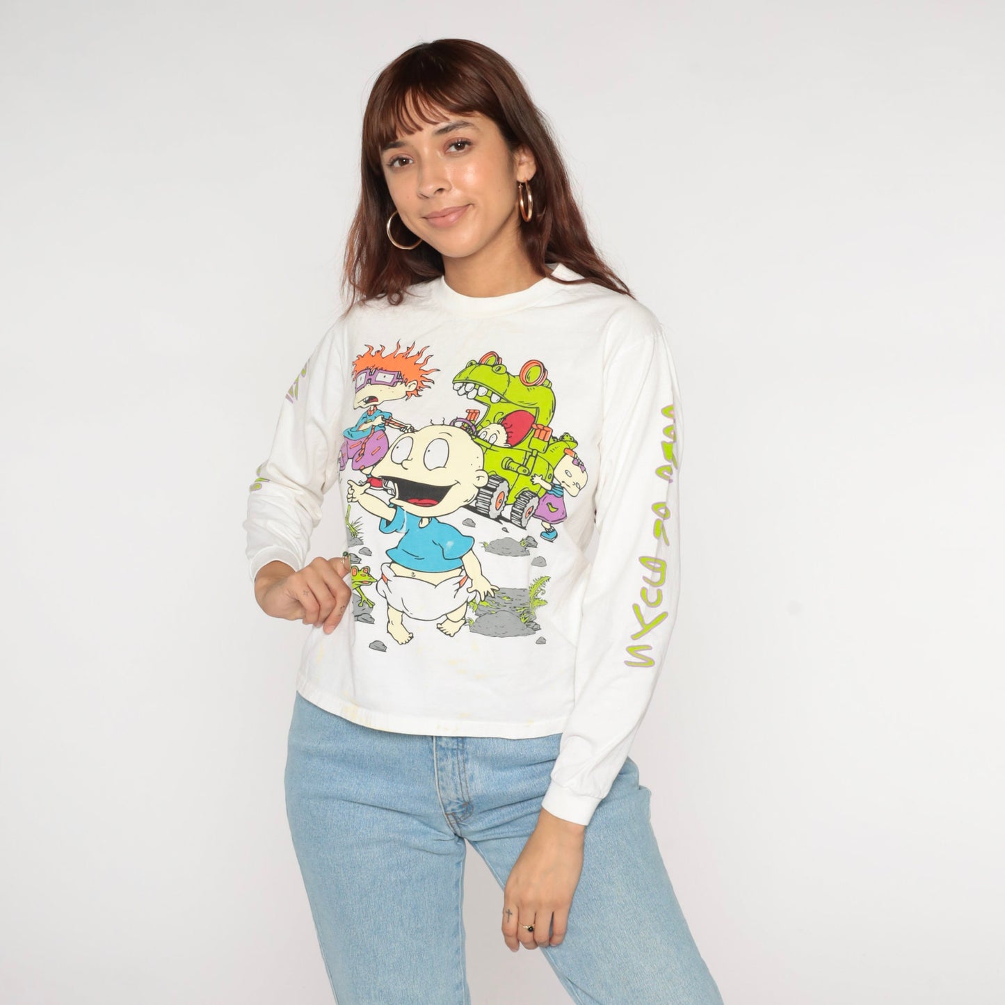 90s Rugrats Nickelodeon Graphic T-Shirt Tommy Chuckie Cotton Tee Extra Small XS