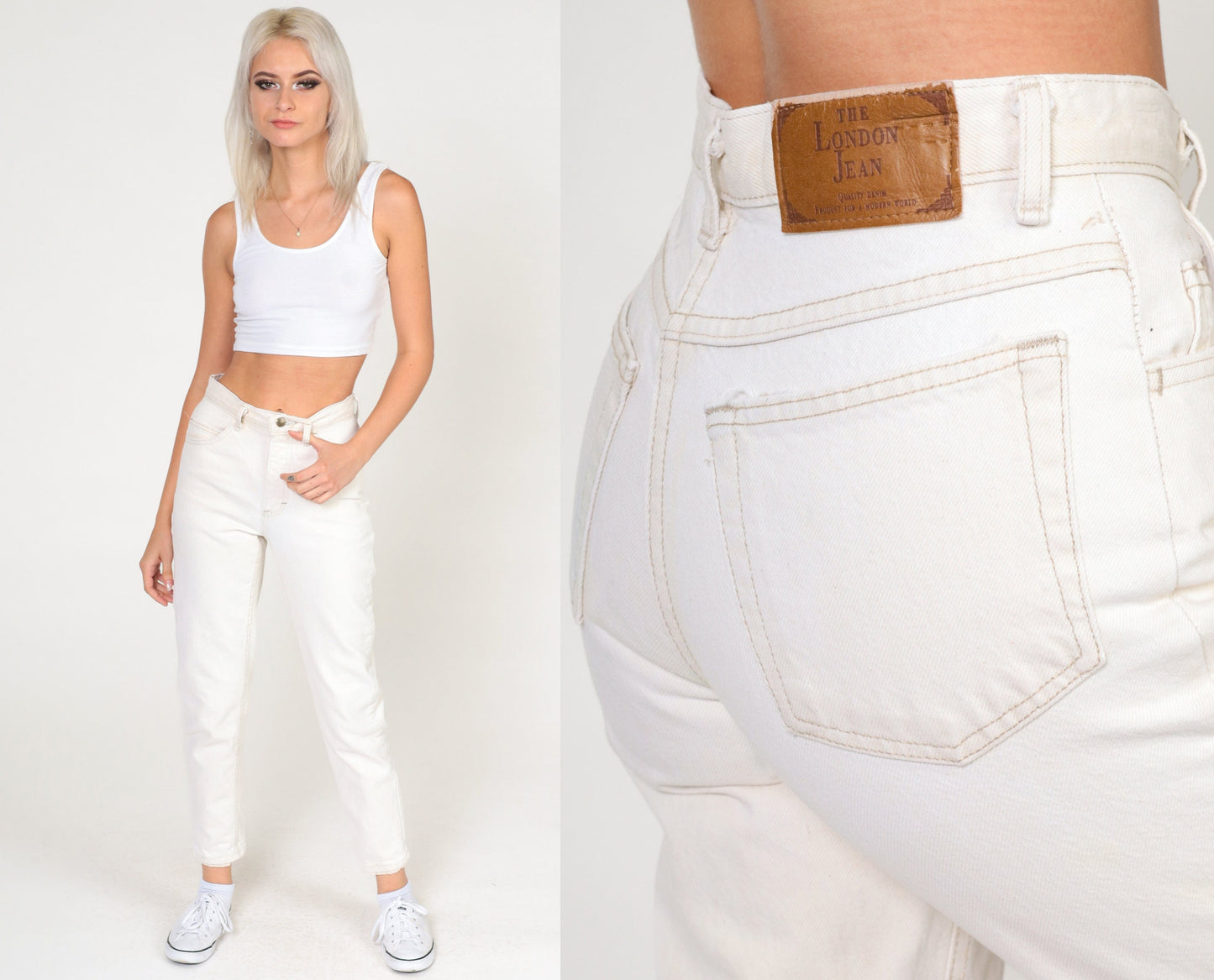 00s The London Jean White Skinny Jeans Mid Rise Cotton Extra Small