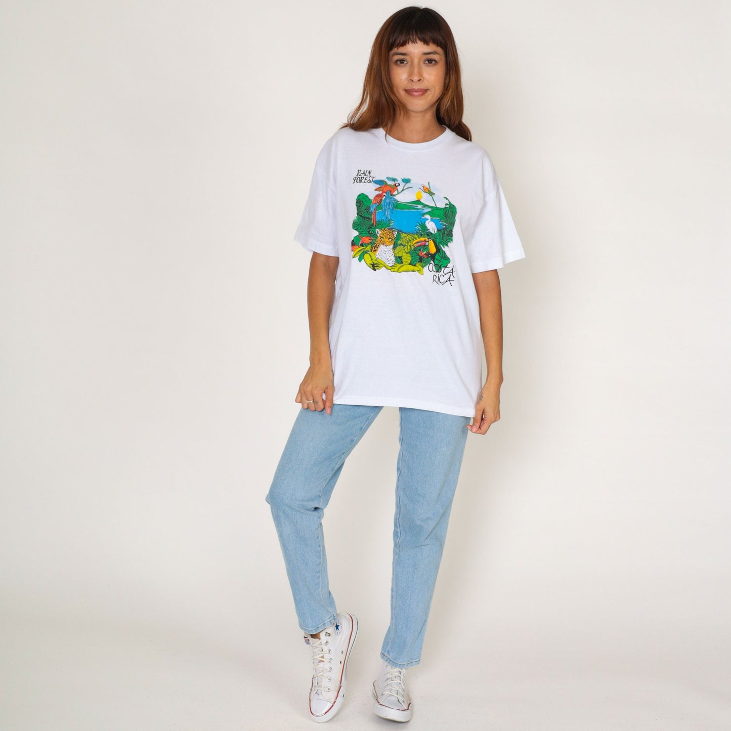 90s Costa Rica Rainforest Graphic T-Shirt Wildlife Animals Tee Large