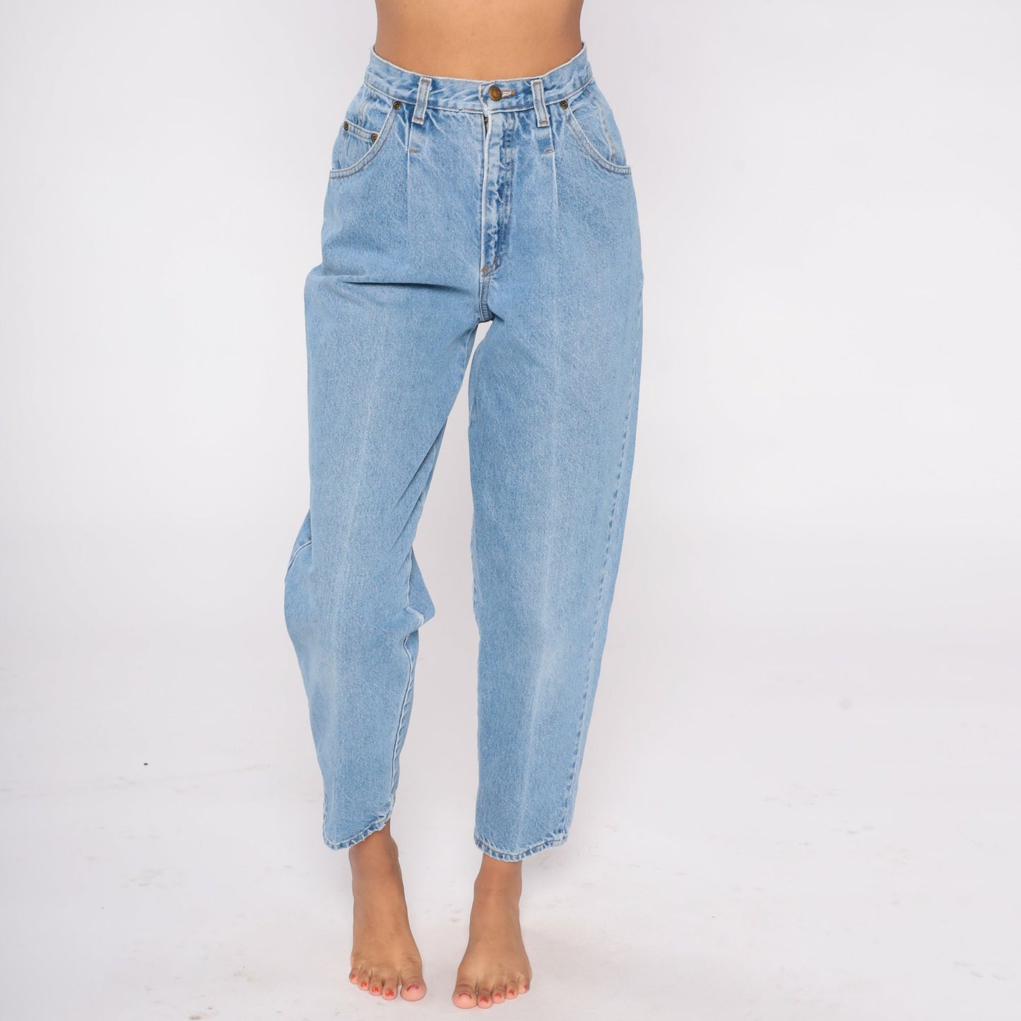 90s Vivaldi High Waist Tapered Denim Jeans Blue Straight Leg Extra Small