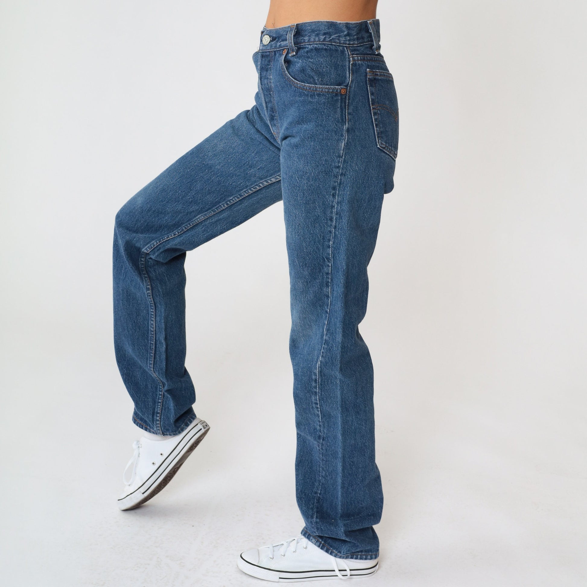 90s Levi's Student Jeans Straight Leg Mid Rise Blue Denim Extra Small XS
