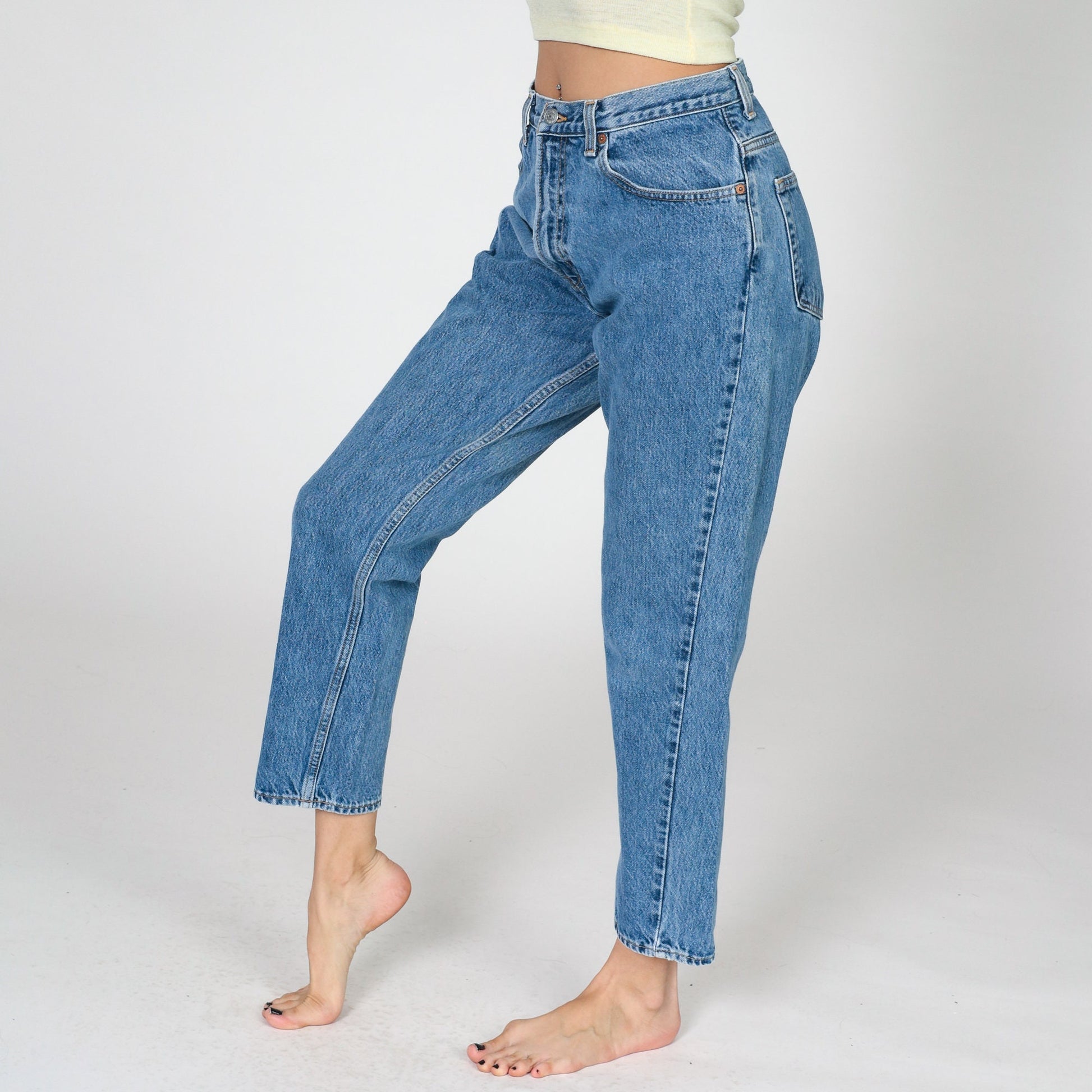 00s Gap High Waisted Mom Jeans Blue Denim Straight Leg Medium M