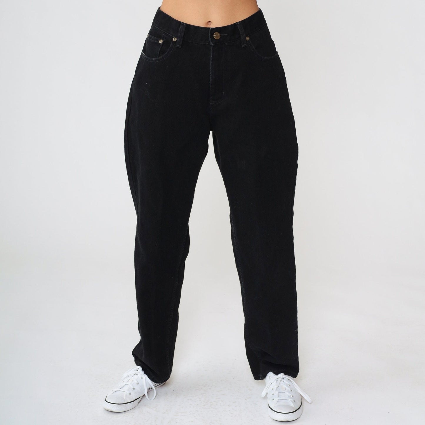 90s LL Bean Black High-Waist Jeans Relaxed Fit Cotton Small 6