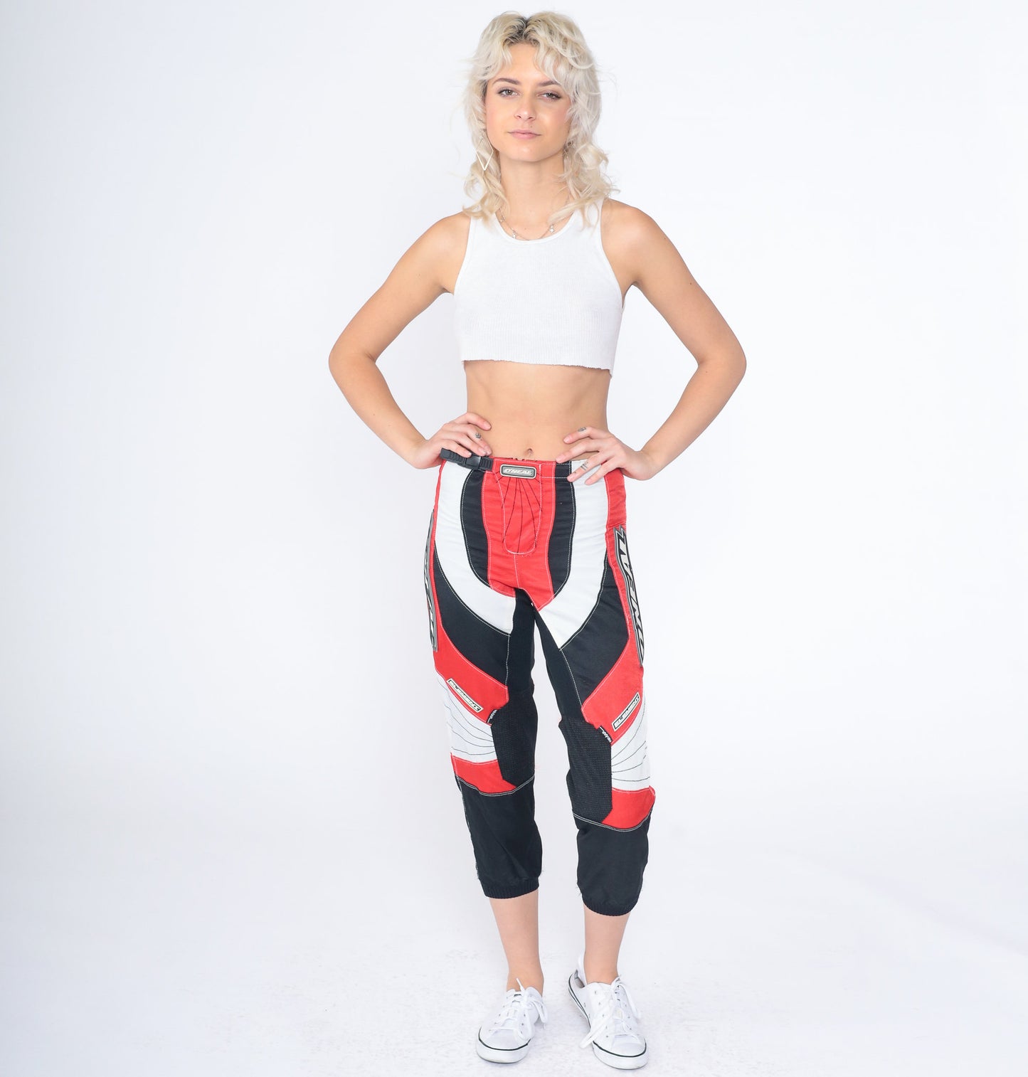 Y2K O'Neal Motocross Pants Red Black White Cropped Ankle Extra Small