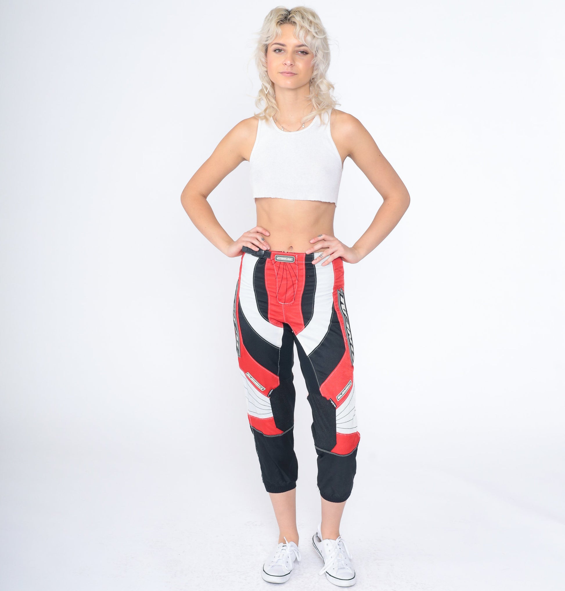 Y2K O'Neal Motocross Pants Red Black White Cropped Ankle Extra Small