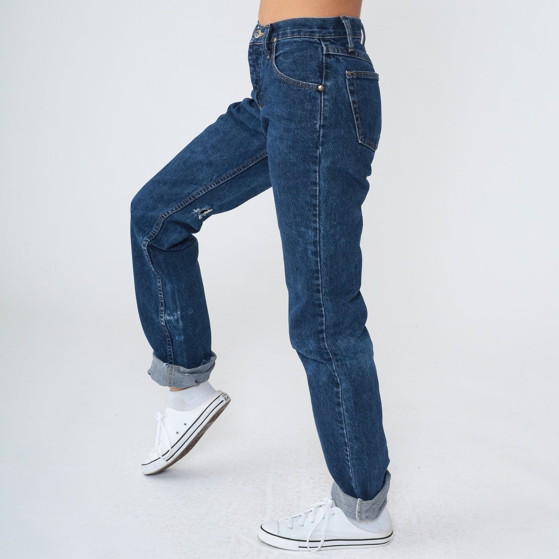 00s Twenty X Dark Wash Jeans Low Rise Straight Leg Distressed Extra Small
