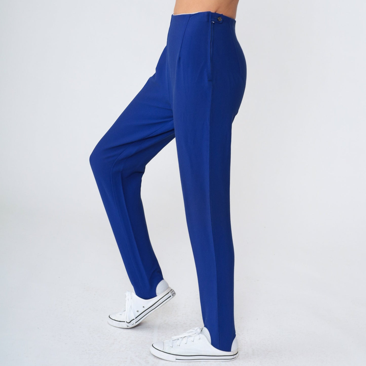 70s Indigo Stirrup Pants High Waisted Tapered Trousers Extra Small