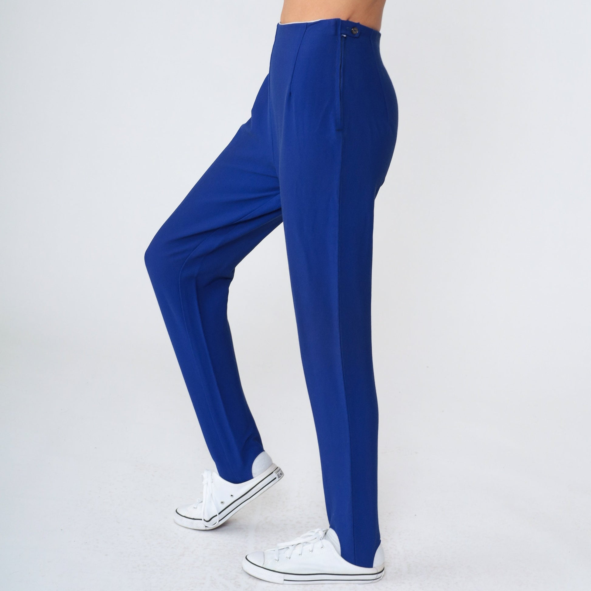 70s Indigo Stirrup Pants High Waisted Tapered Trousers Extra Small