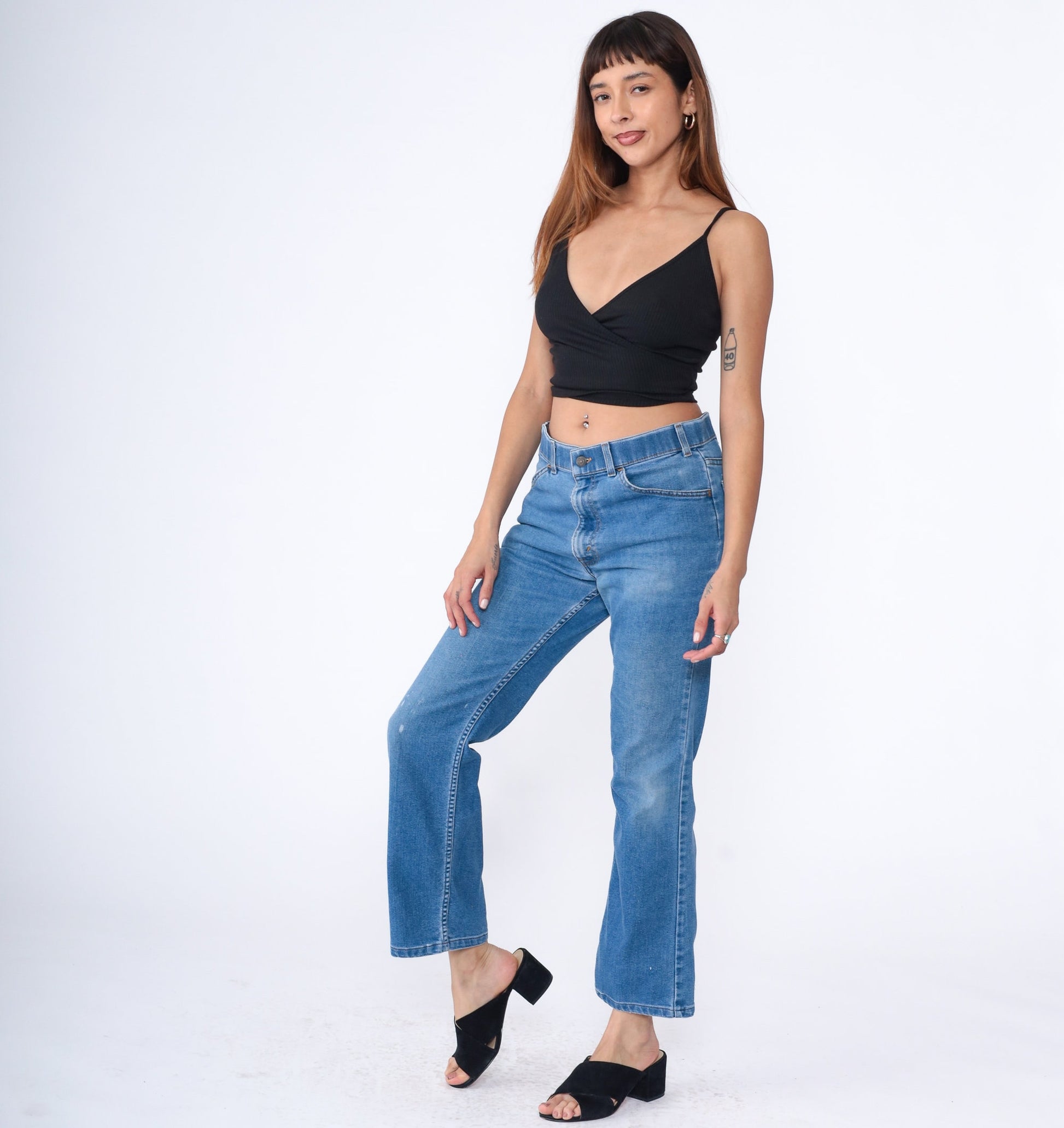 90s Levi's Bootcut Jeans High Rise Faded Blue Denim Men's 33