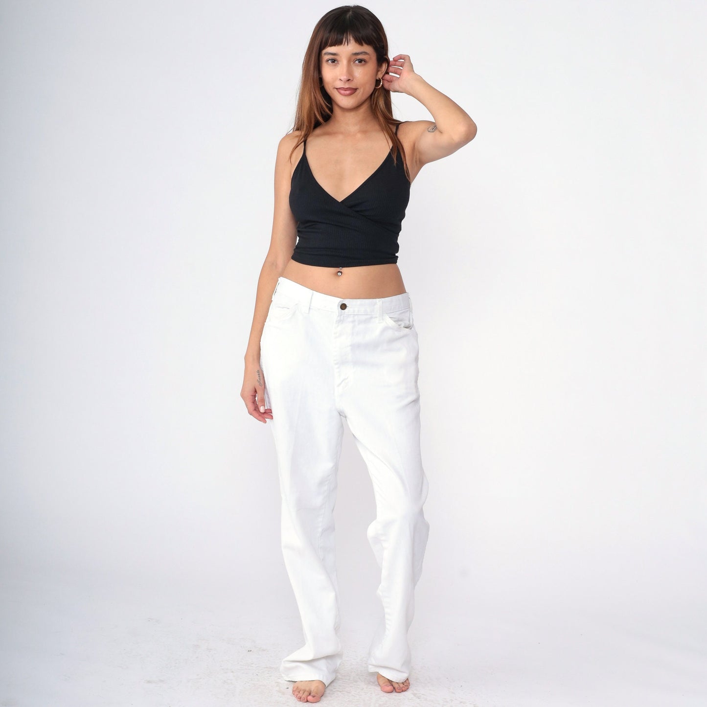 Y2K Dickies Painter's Pants White High-Waist Straight Leg Cotton 36x34