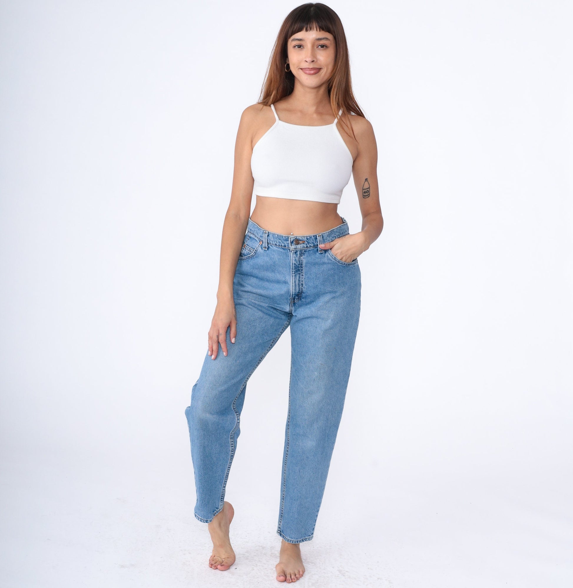 90s Levi's 951 High Waist Tapered Mom Jeans Medium Blue Denim Medium 10