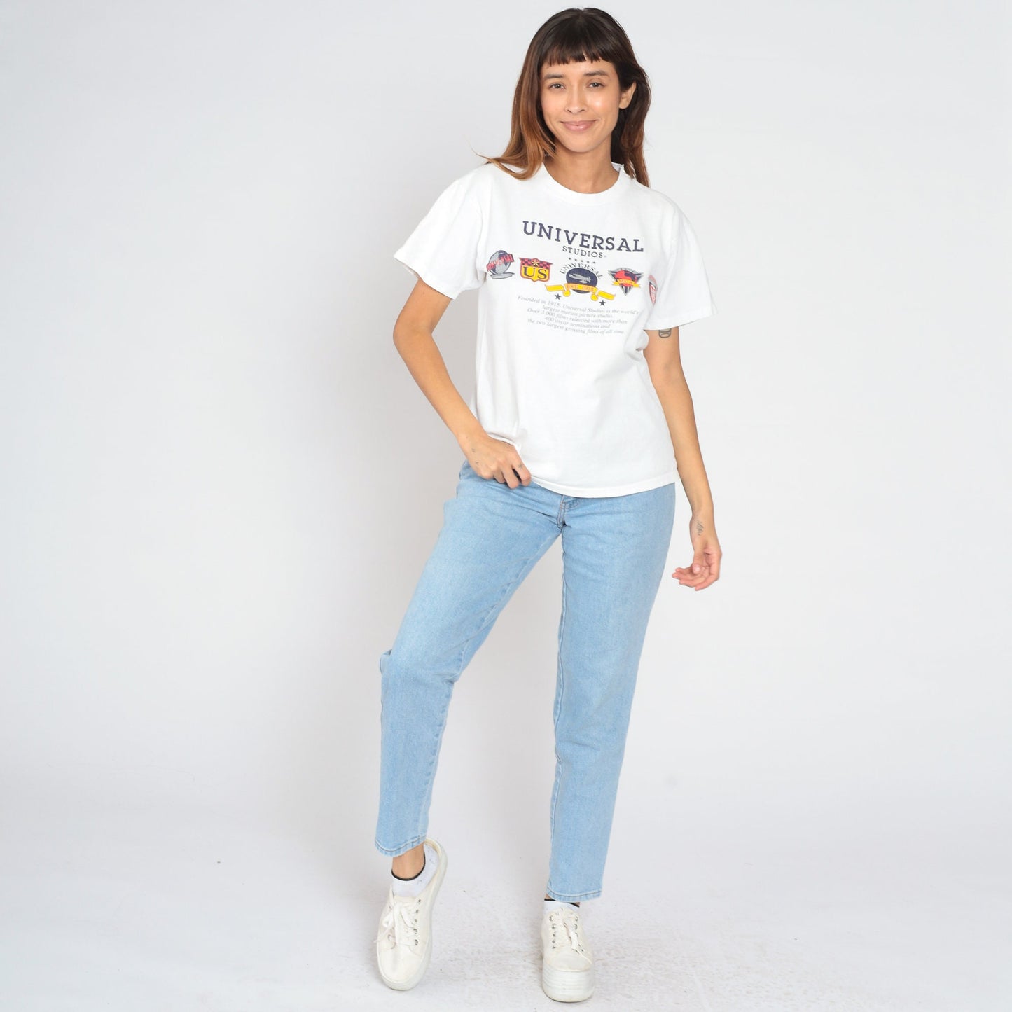 80s Universal Studios Hollywood Graphic T-Shirt White Cotton Medium