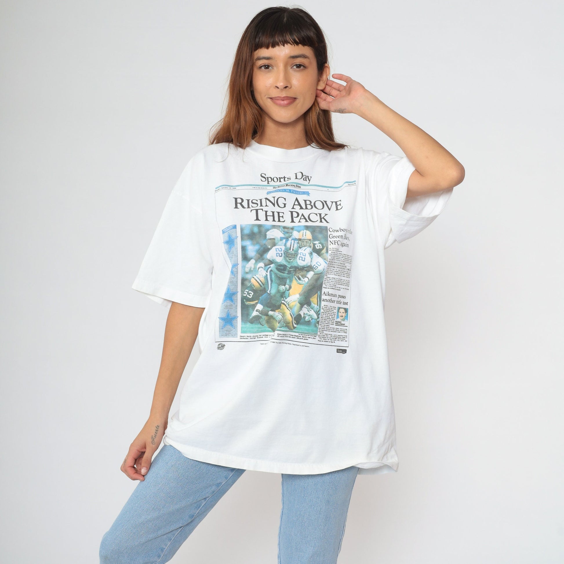1996 Dallas Cowboys NFC Championship Graphic T-Shirt 90s NFL Tee Extra Large
