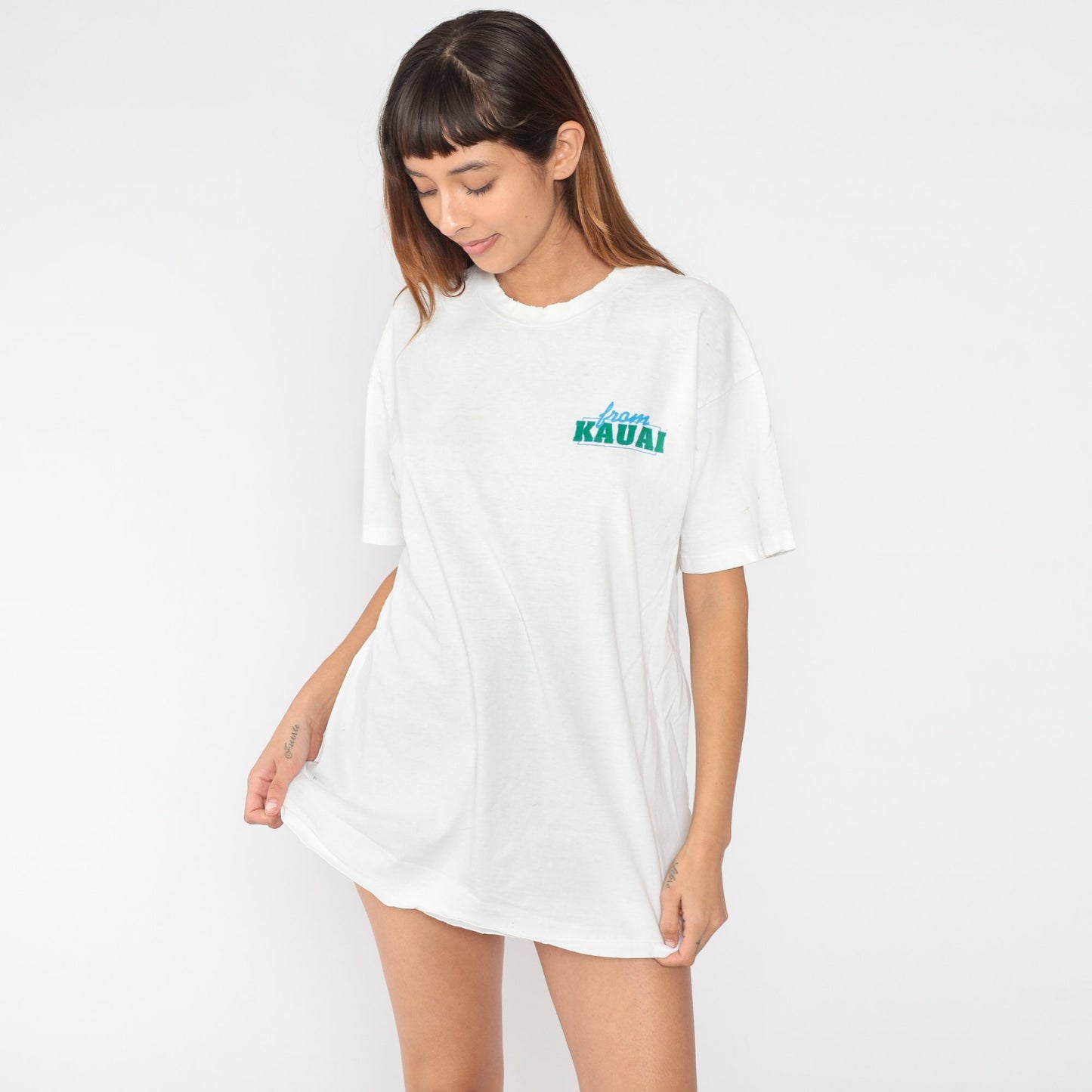 90s Kauai Hawaii Windsurfing Graphic T-Shirt White Cotton Hanes Extra Large XXL