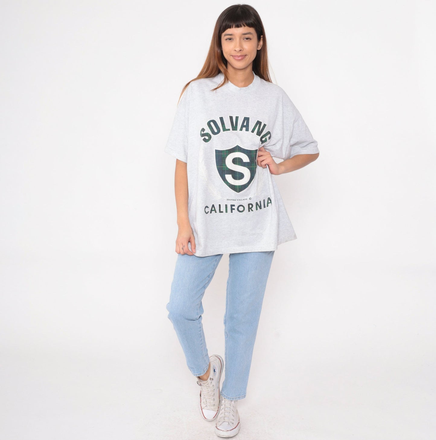 90s Solvang California Danish Village Graphic Tee Heather Grey Cotton XXL