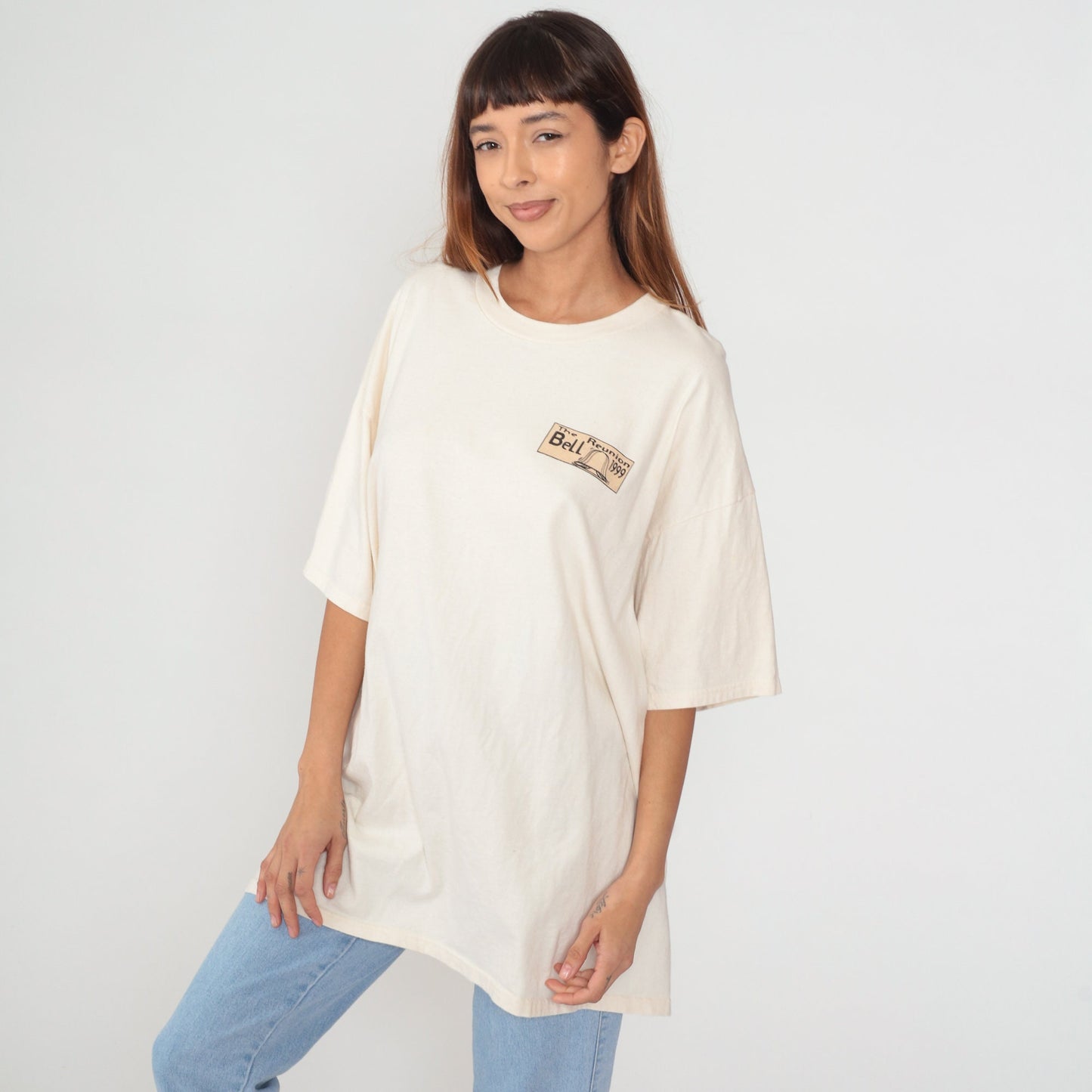 1999 Bell High School Reunion T-Shirt 90s Graphic Tee Cream XXL