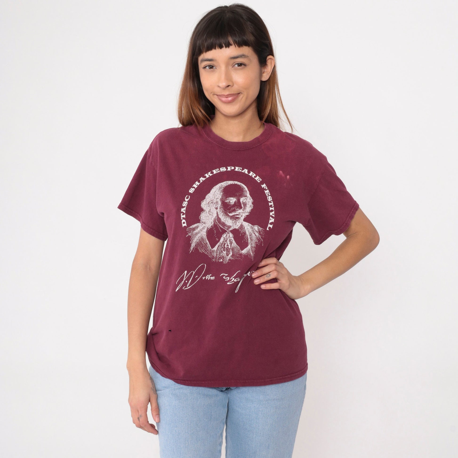 00s DTASC Shakespeare Festival Graphic Tee Burgundy Distressed Medium
