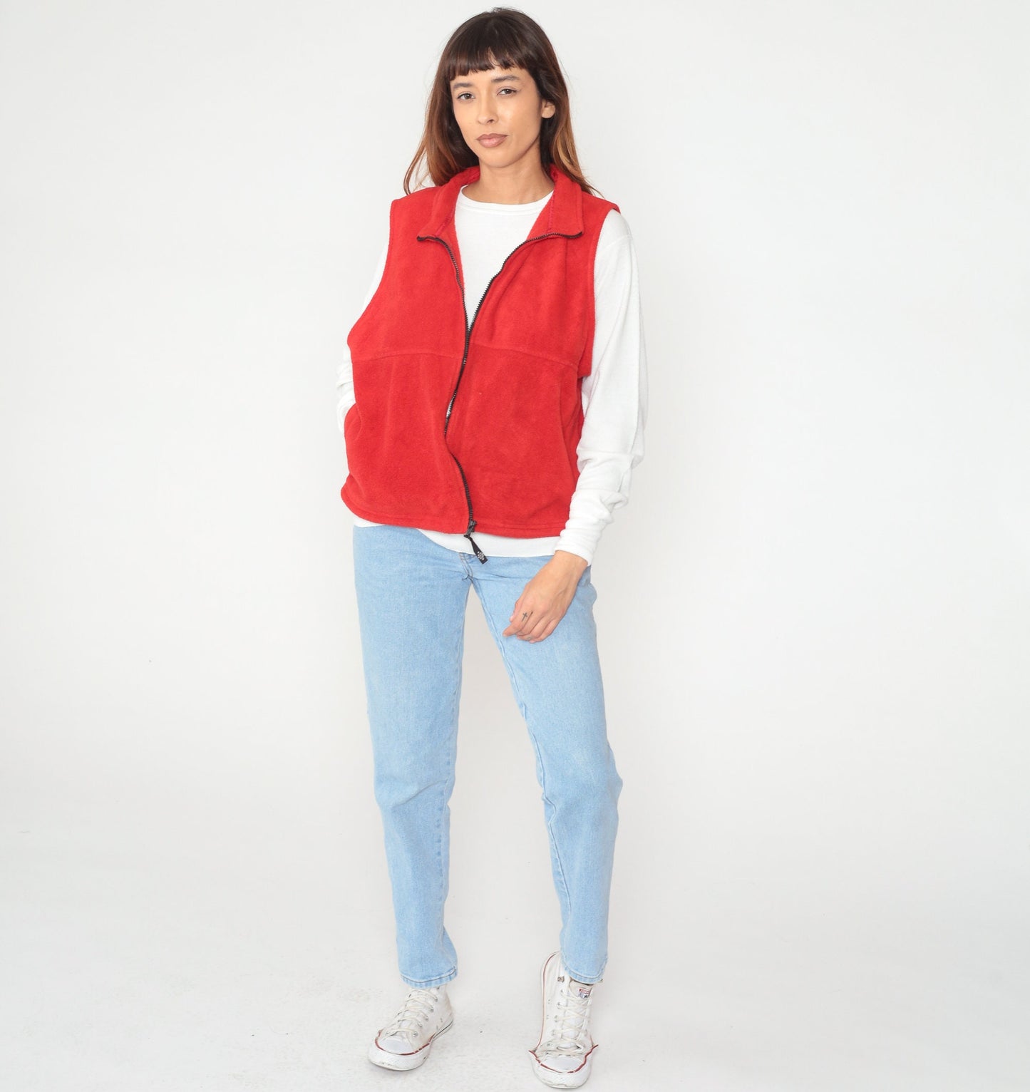 90s Red Fleece Zip Vest Alpine Tek Sleeveless Extra Large XXL