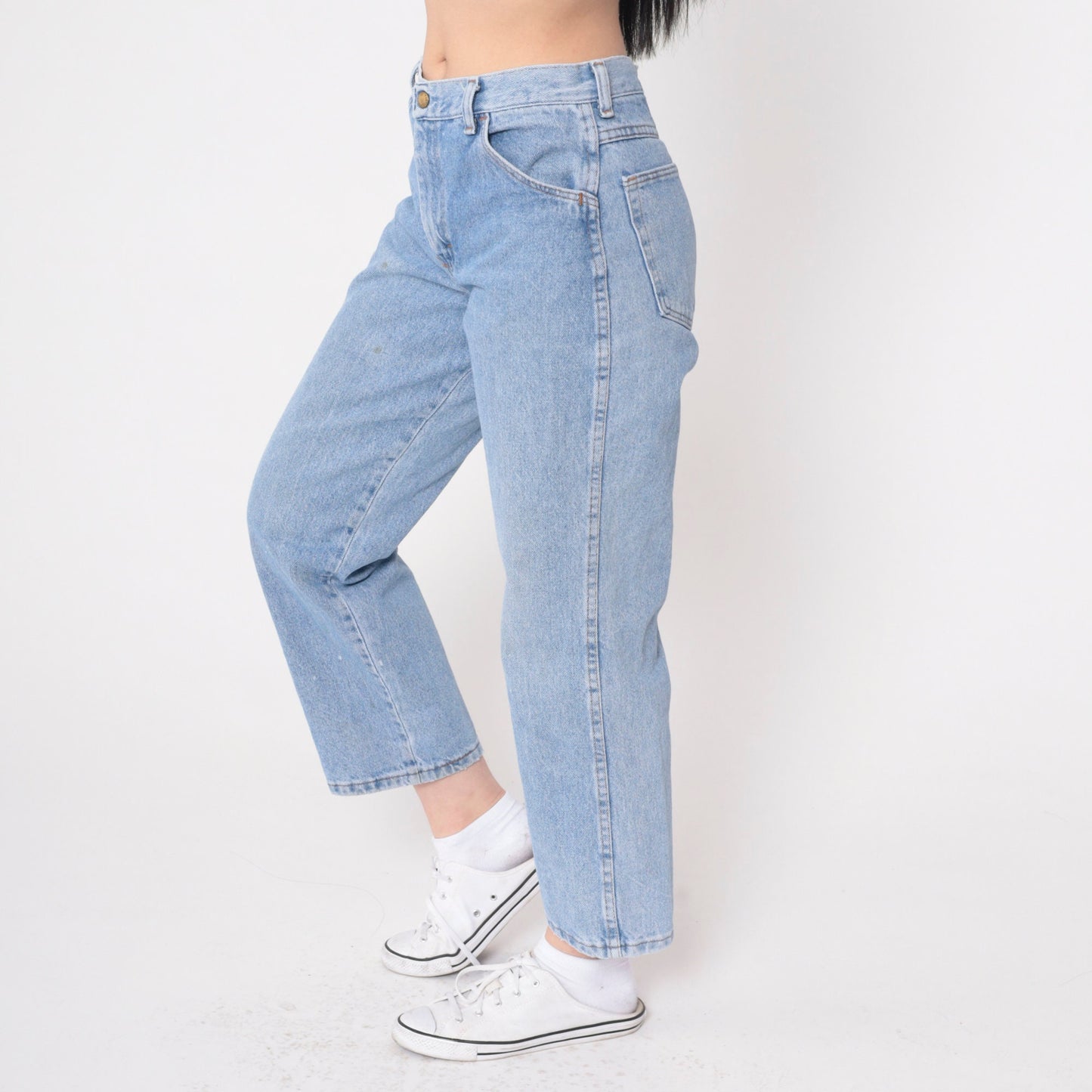 90s Rustler Straight Leg Jeans Mid Rise Blue Denim Ankle Small