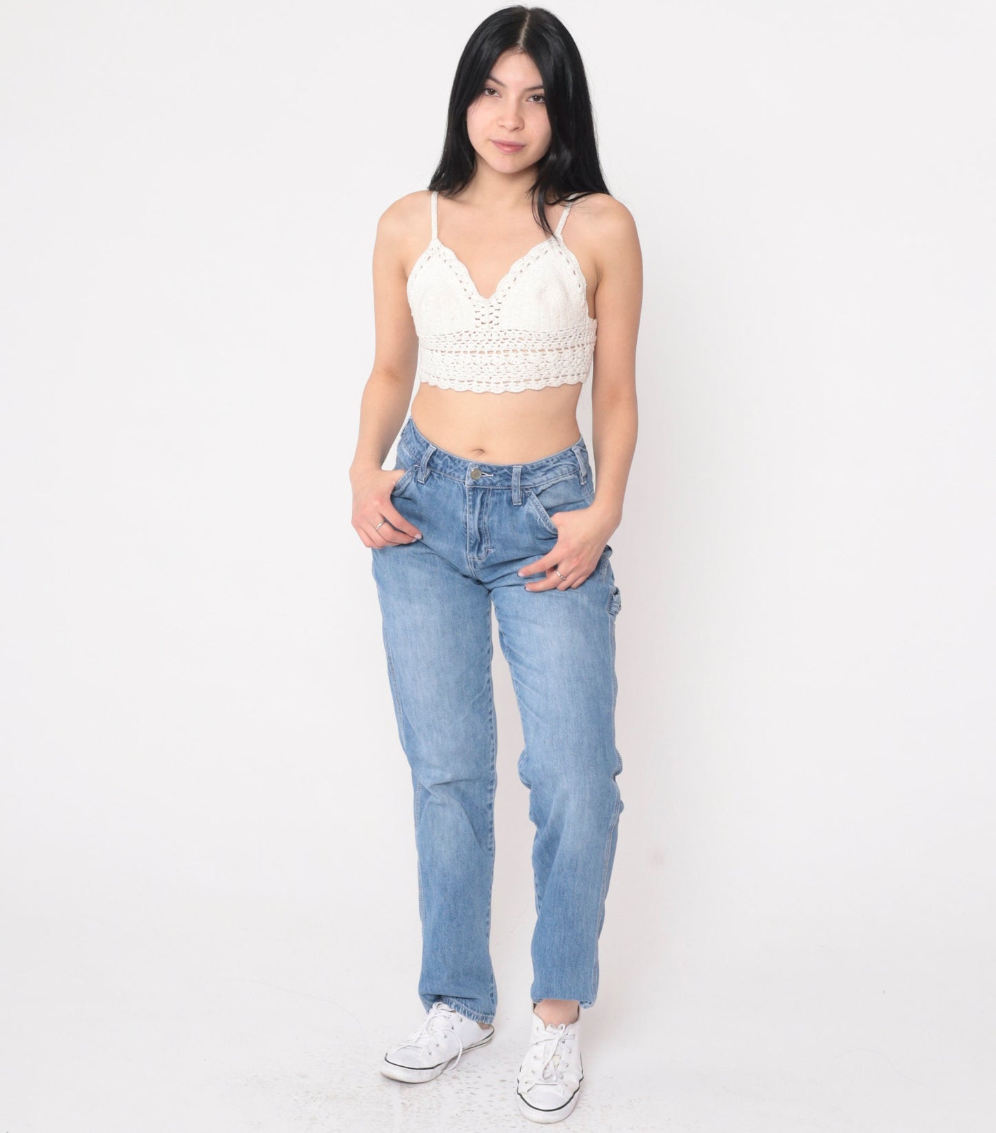 Dickies Y2K Carpenter Jeans Blue Denim Low Rise Straight Leg Extra Small