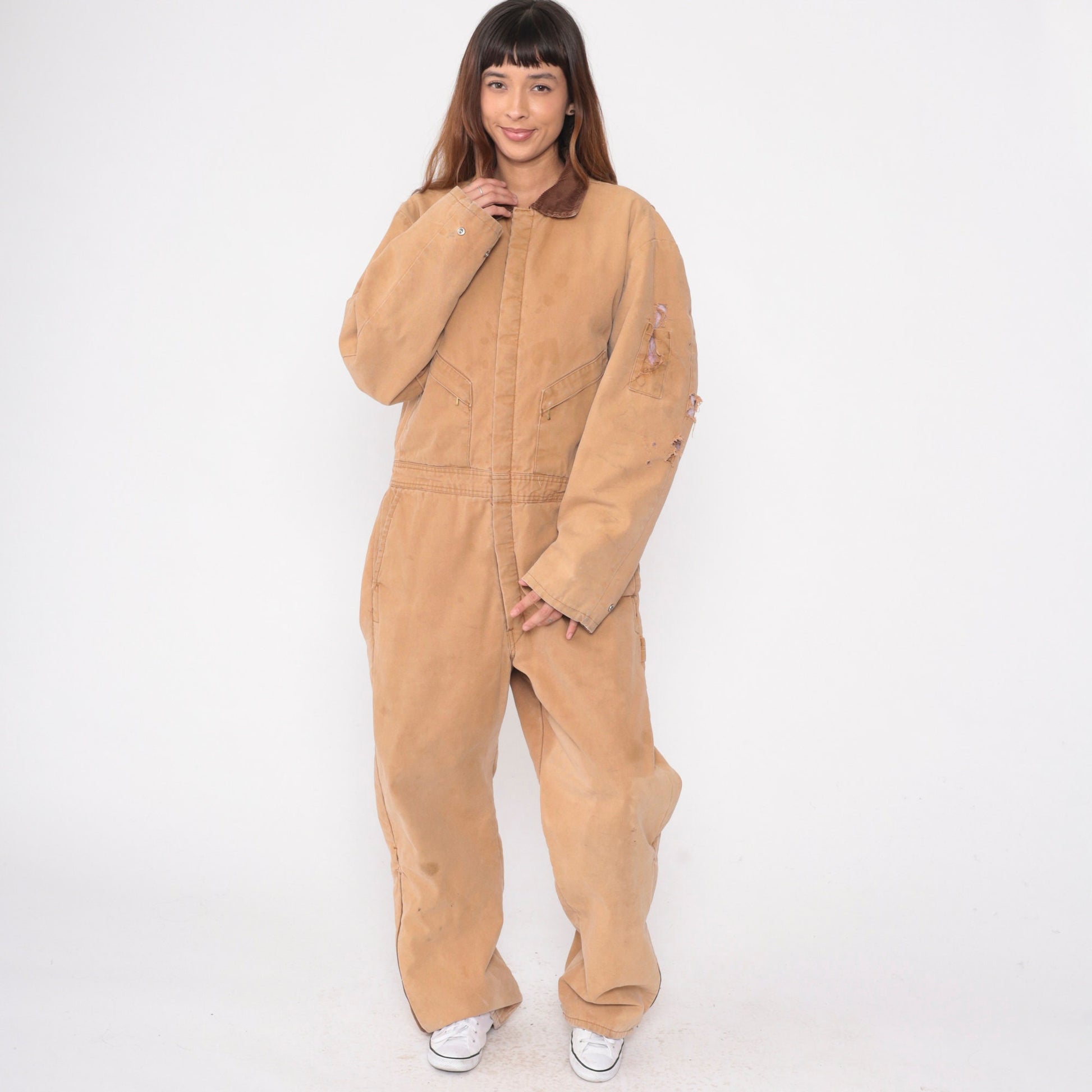 90s Walls Zero Zone Insulated Coveralls Tan Corduroy Workwear Jumpsuit Large