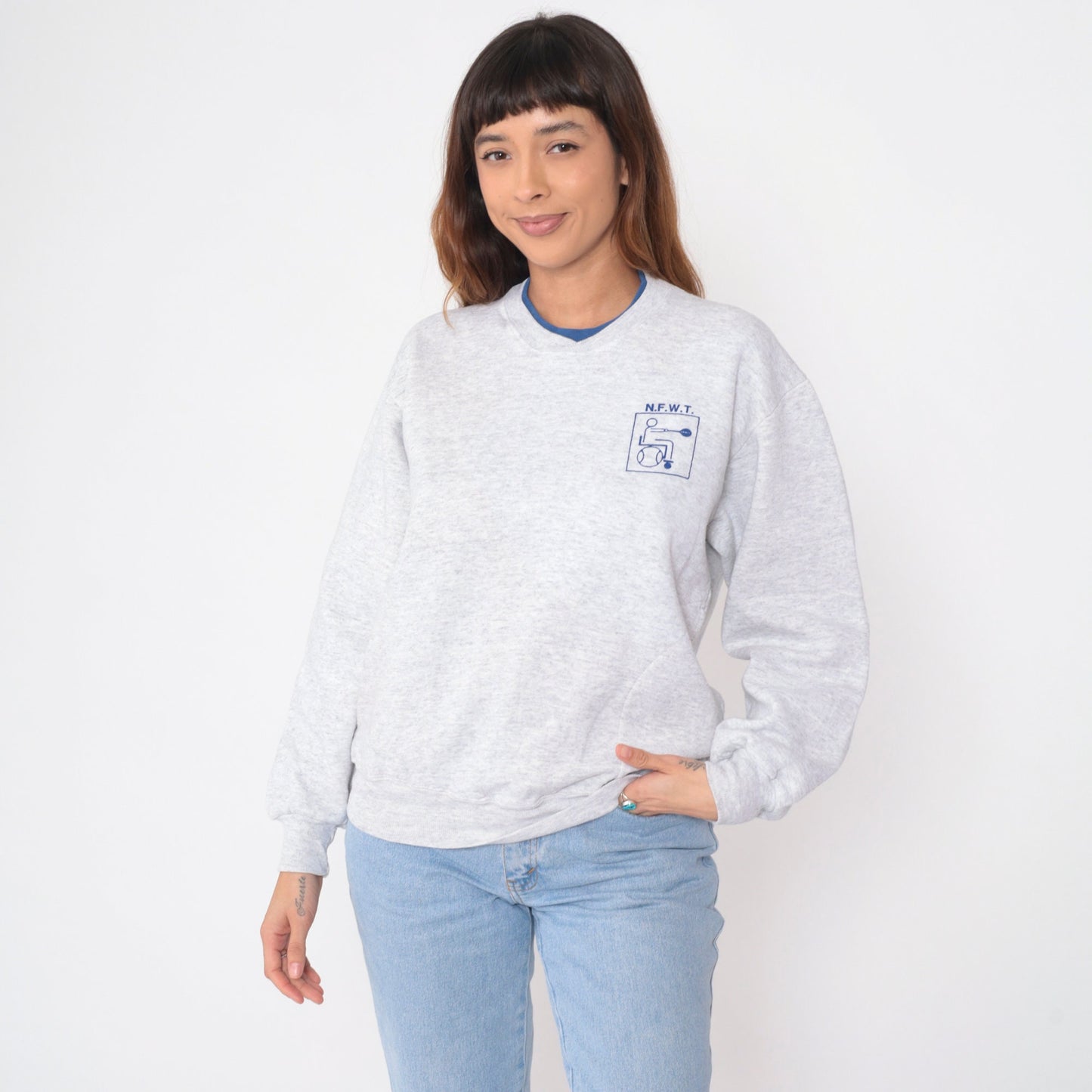 90s National Foundation for Wheelchair Tennis Sweatshirt Chariot Champions Heather Grey Large