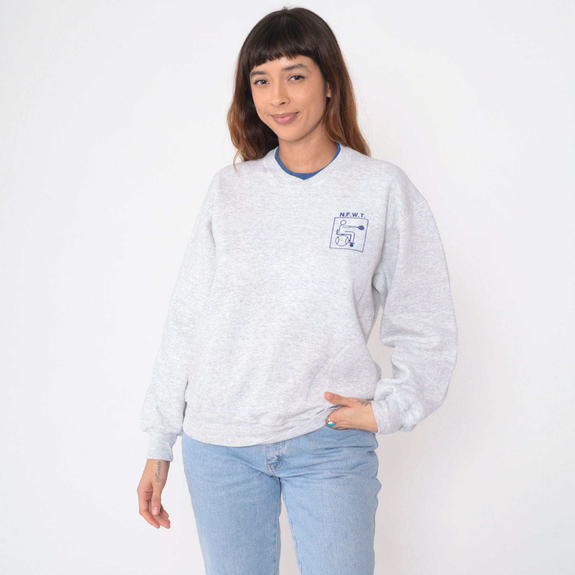 90s National Foundation for Wheelchair Tennis Sweatshirt Chariot Champions Heather Grey Large