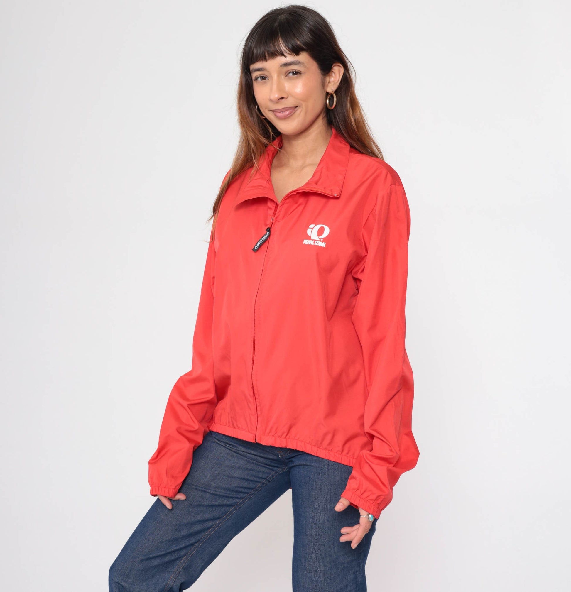 Pearl iZUMi Cycling Windbreaker Red Zip-Up Jacket Large L
