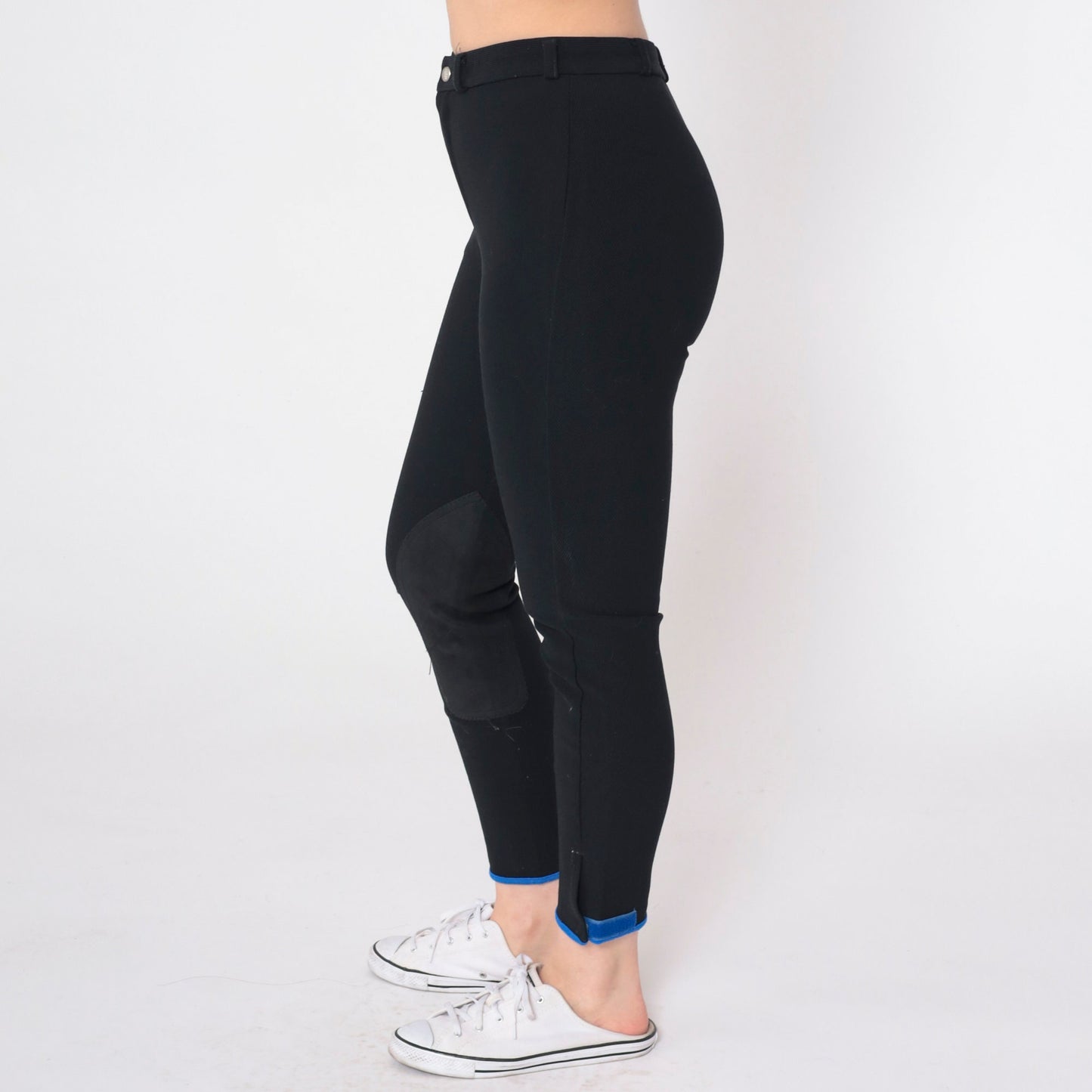 90s Euro-Star Black Riding Breeches High Waist Slim Ankle Equestrian Extra Small