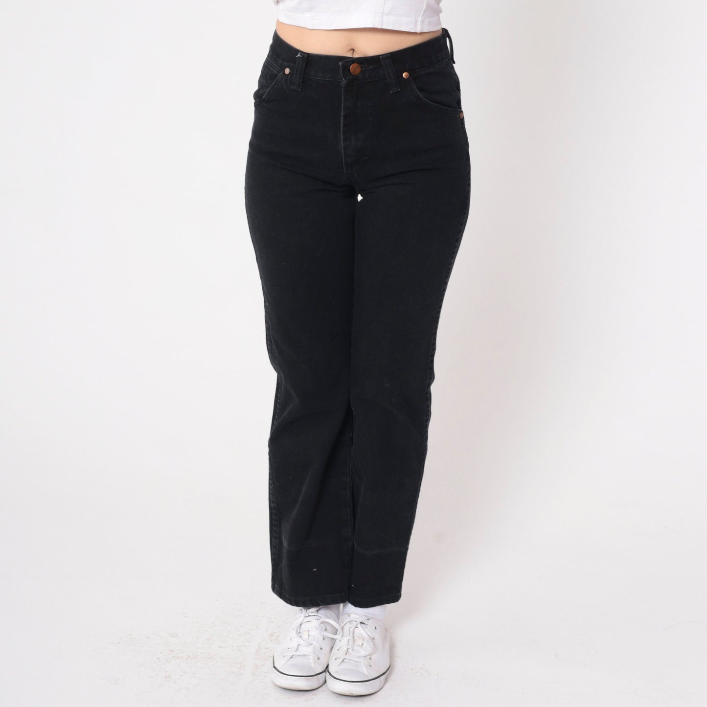 90s Wrangler Black Straight Leg Denim Jeans Mid Rise Extra Small