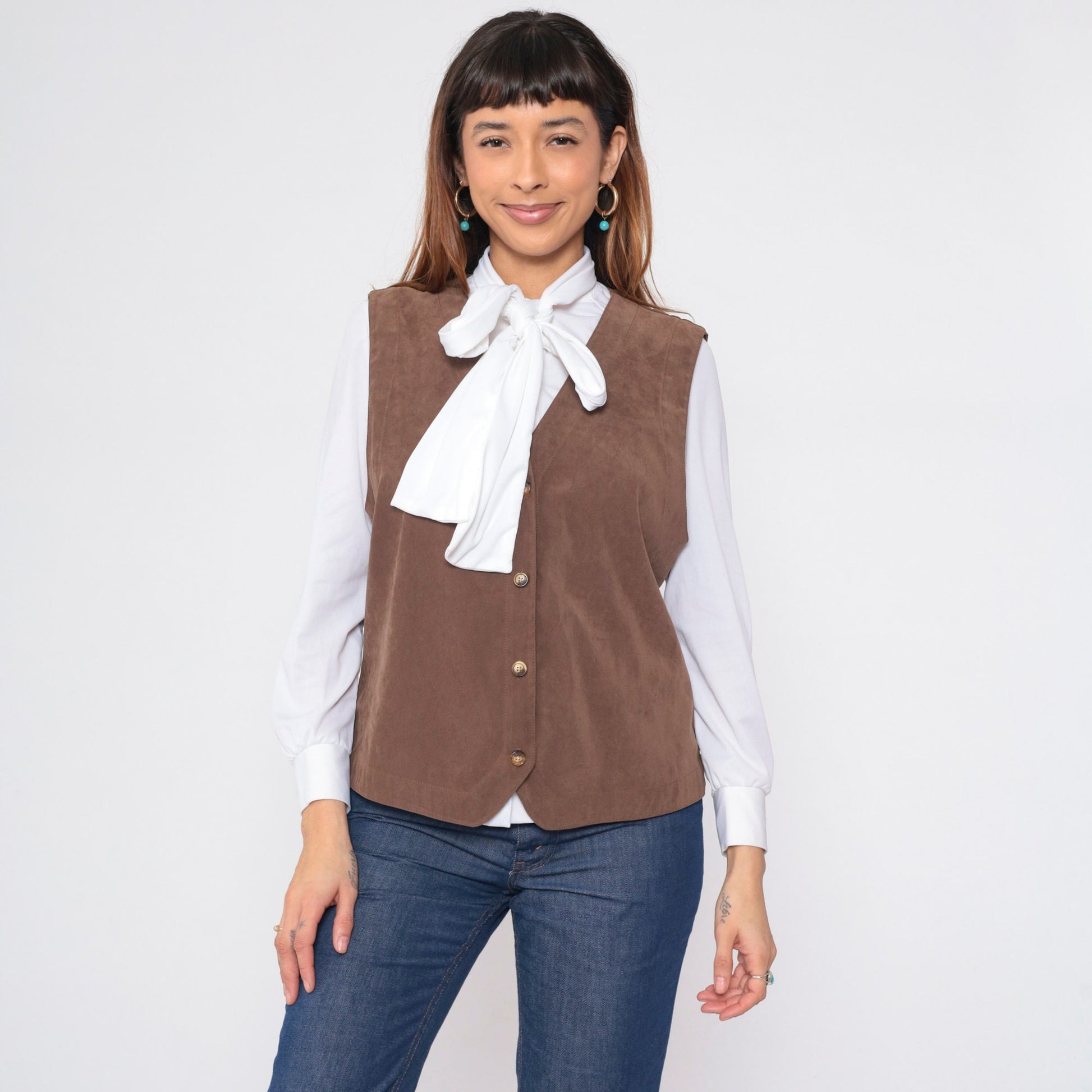 90s Orvis Brown Button-Up Vest Tank Top Large