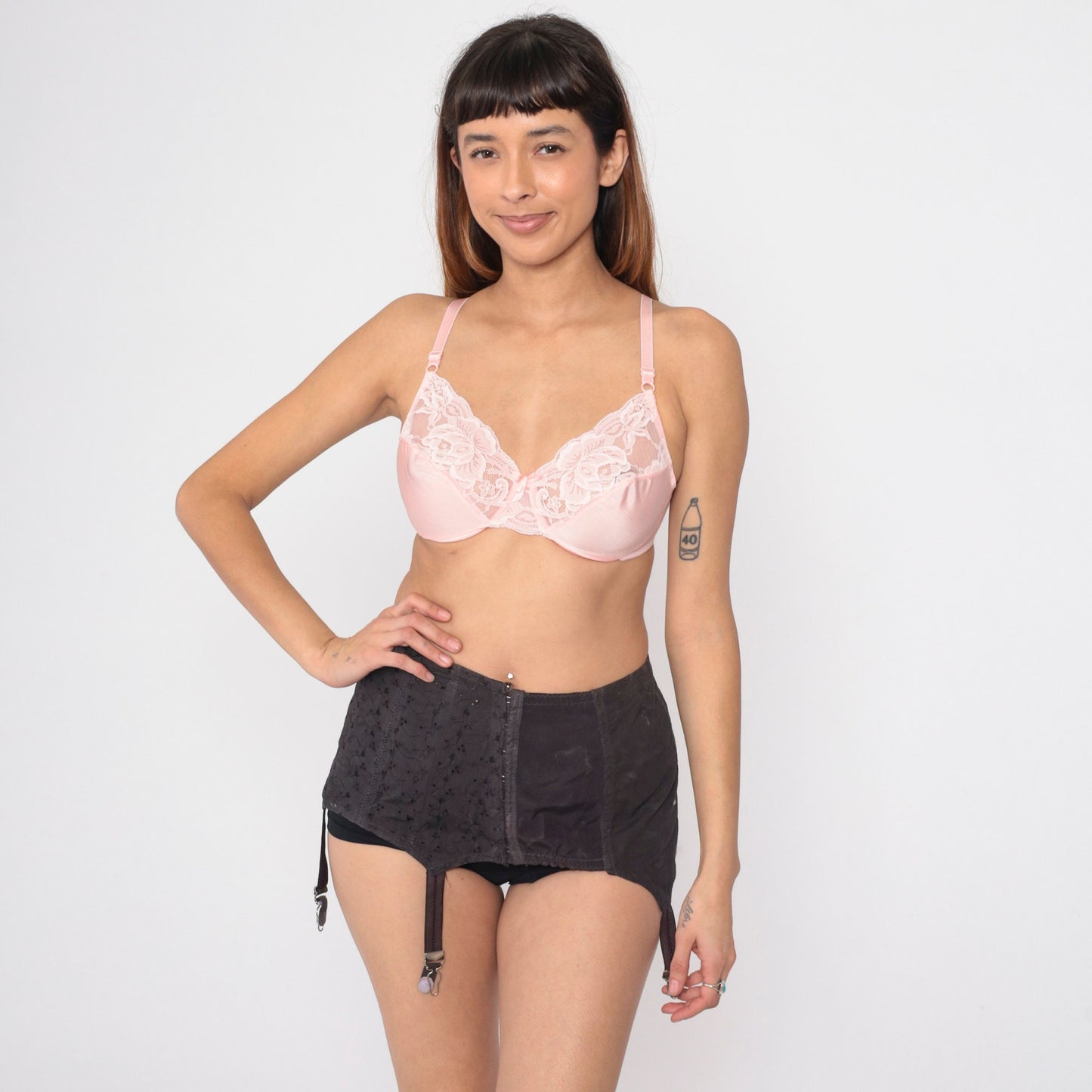 90s Victoria's Secret Baby Pink Lace Underwire Bra 36C