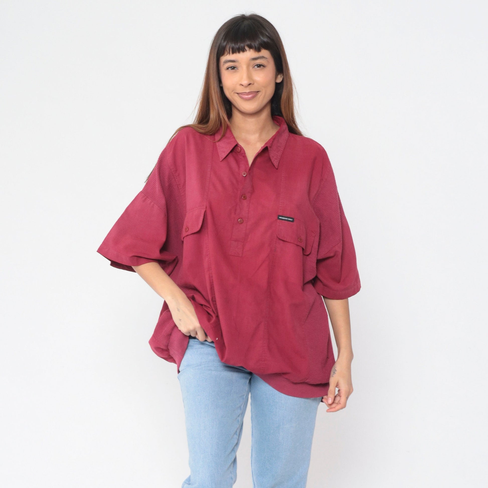 Members Only 80s Red Polo Shirt Banded Hem Short Sleeve XXL