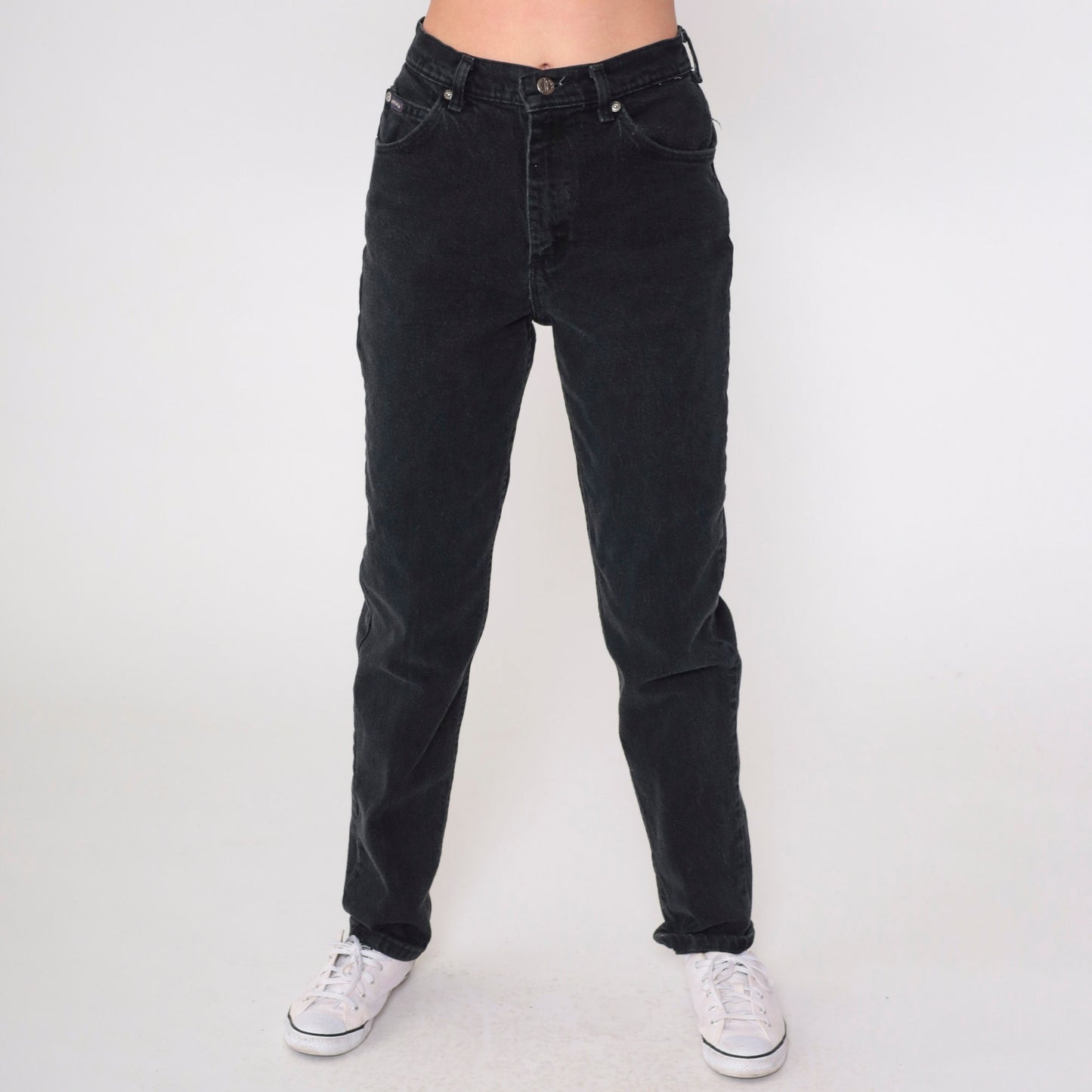 90s Riders Black High-Rise Tapered Jeans Y2K Denim Small 6
