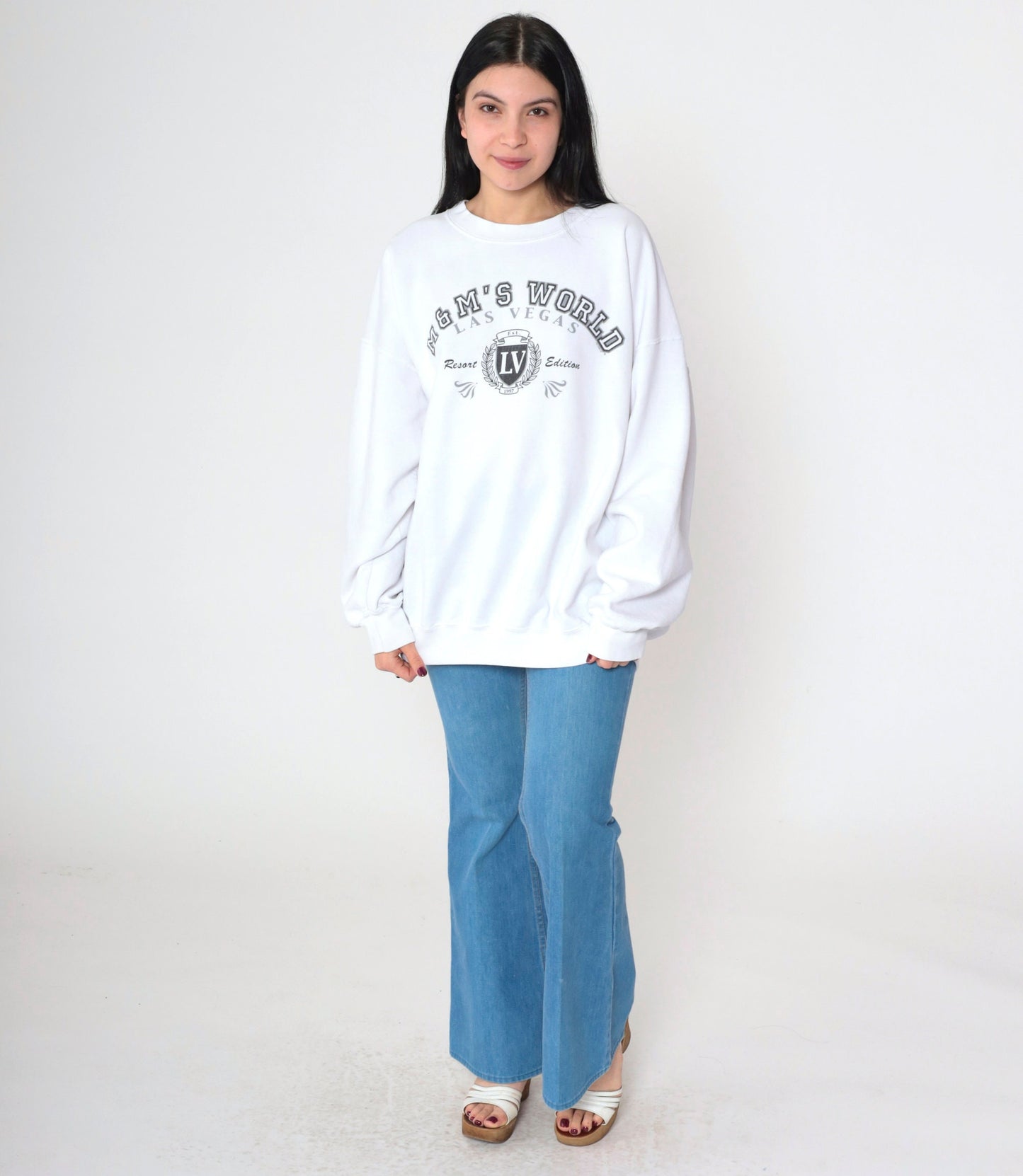 90s M&Ms World Las Vegas Sweatshirt White Crewneck Extra Large XXL