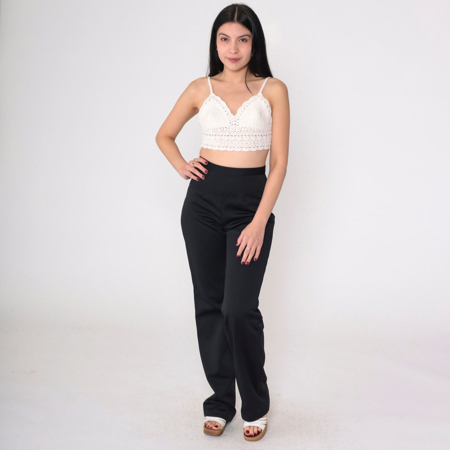 00s Black High-Rise Boot Cut Pants Small S