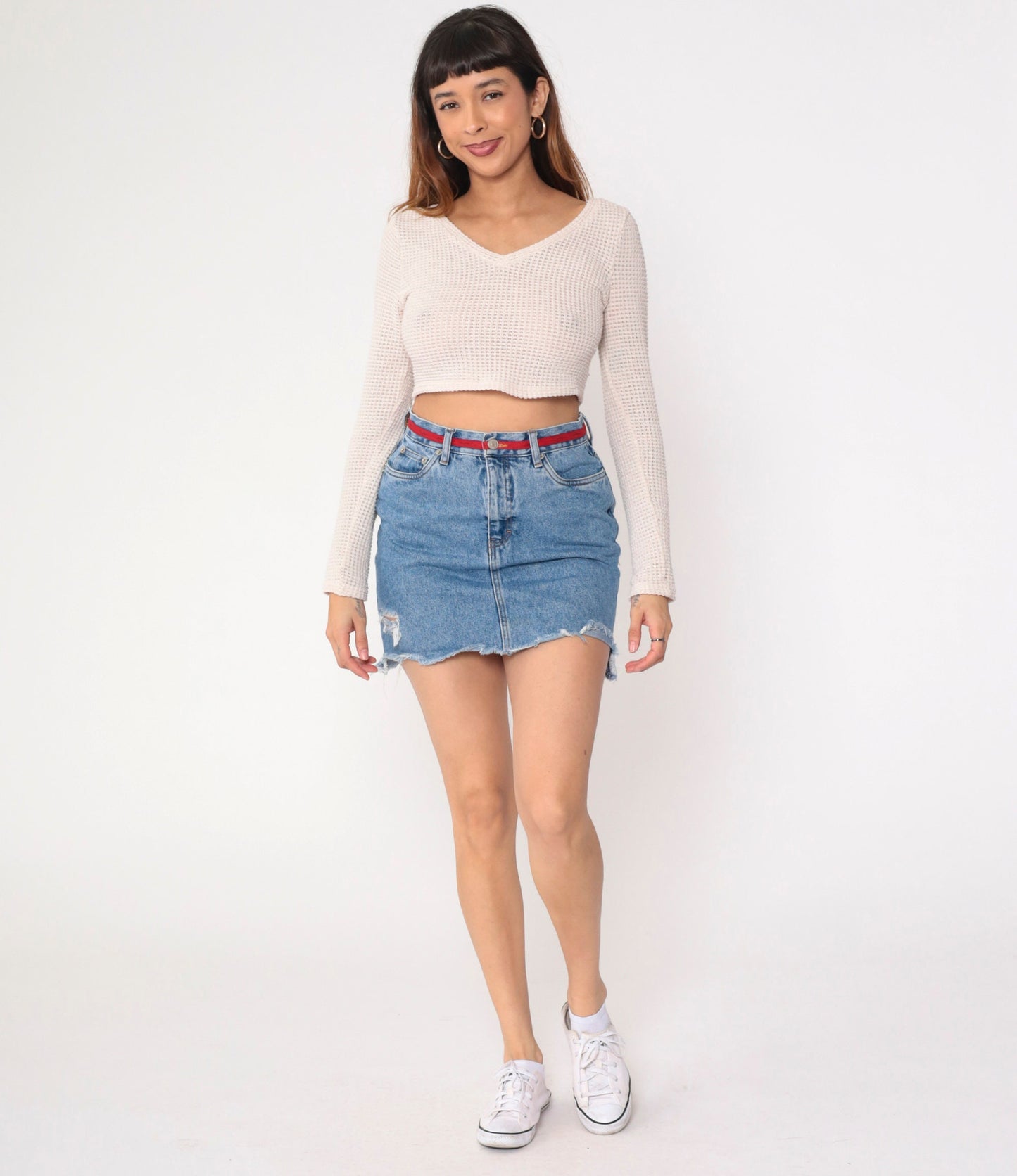 Tommy Hilfiger Y2K Denim Mini Skirt Blue High-Waisted Cutoff Small 6