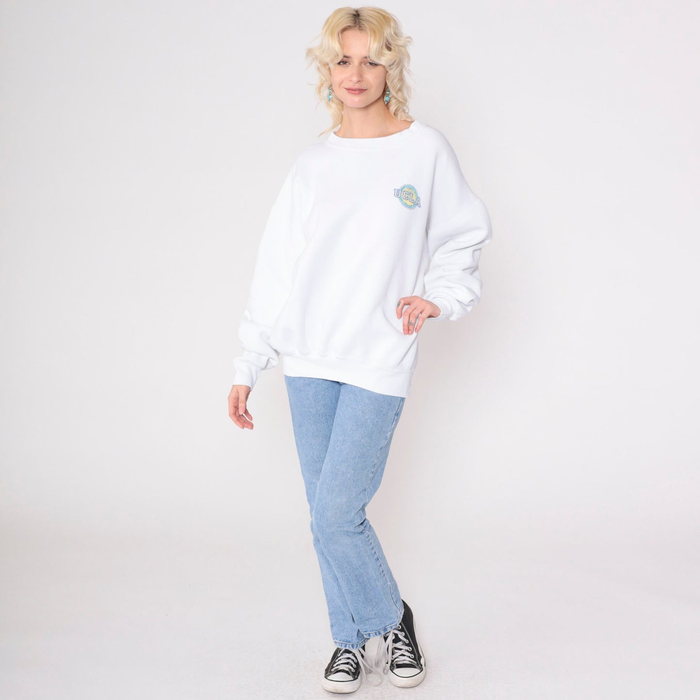 90s UCLA Graphic Sweatshirt White Crewneck College Sweatshirt Extra Large XXL