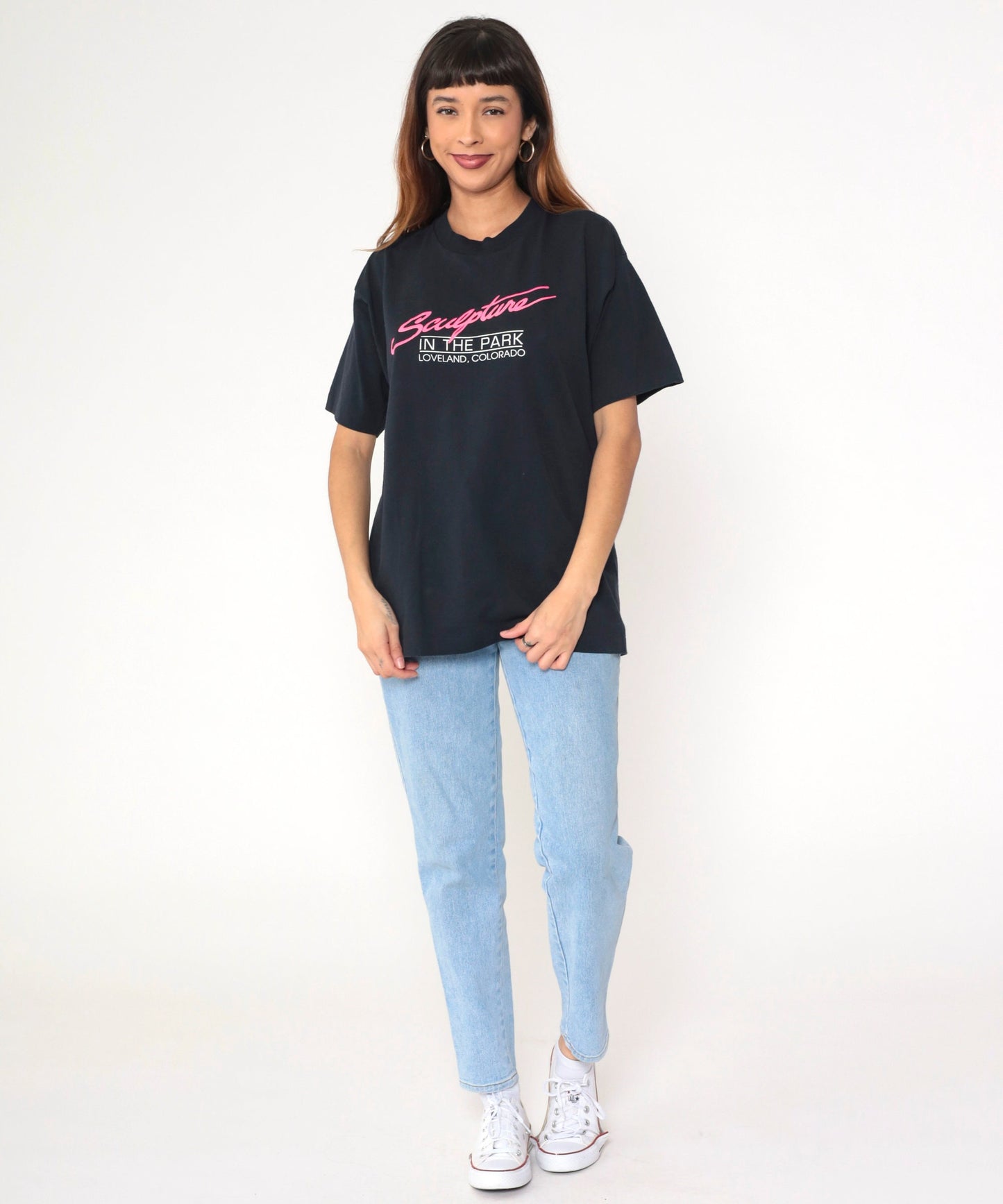 90s Sculpture In the Park Loveland Colorado Graphic Tee Black Neon Large L