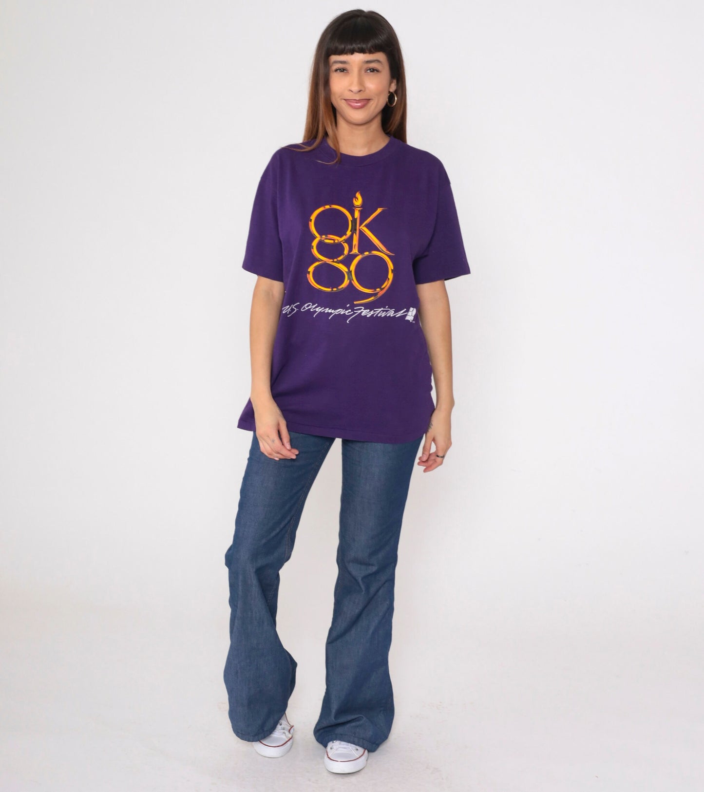 80s Oklahoma City 1989 Sports Festival Graphic Tee Purple Large
