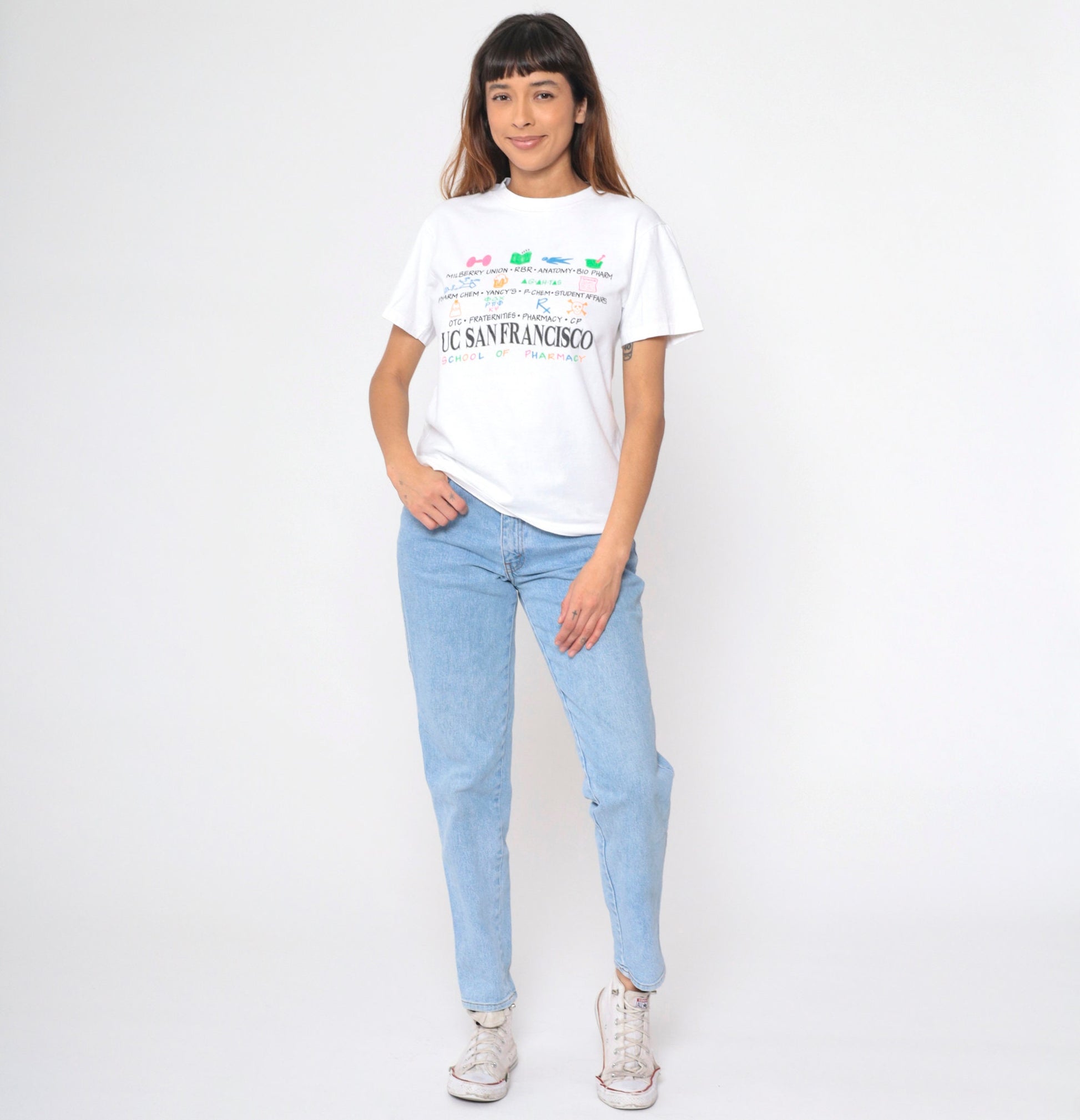 90s UC San Francisco School of Pharmacy Graphic T-Shirt Cotton Small
