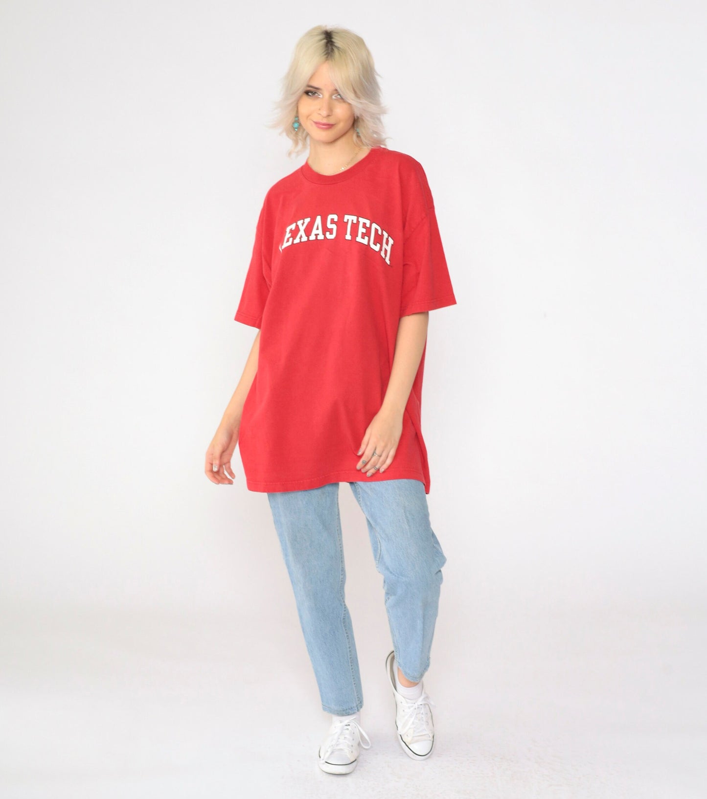 90s Texas Tech University Graphic T-Shirt Red Crewneck Extra Large XL