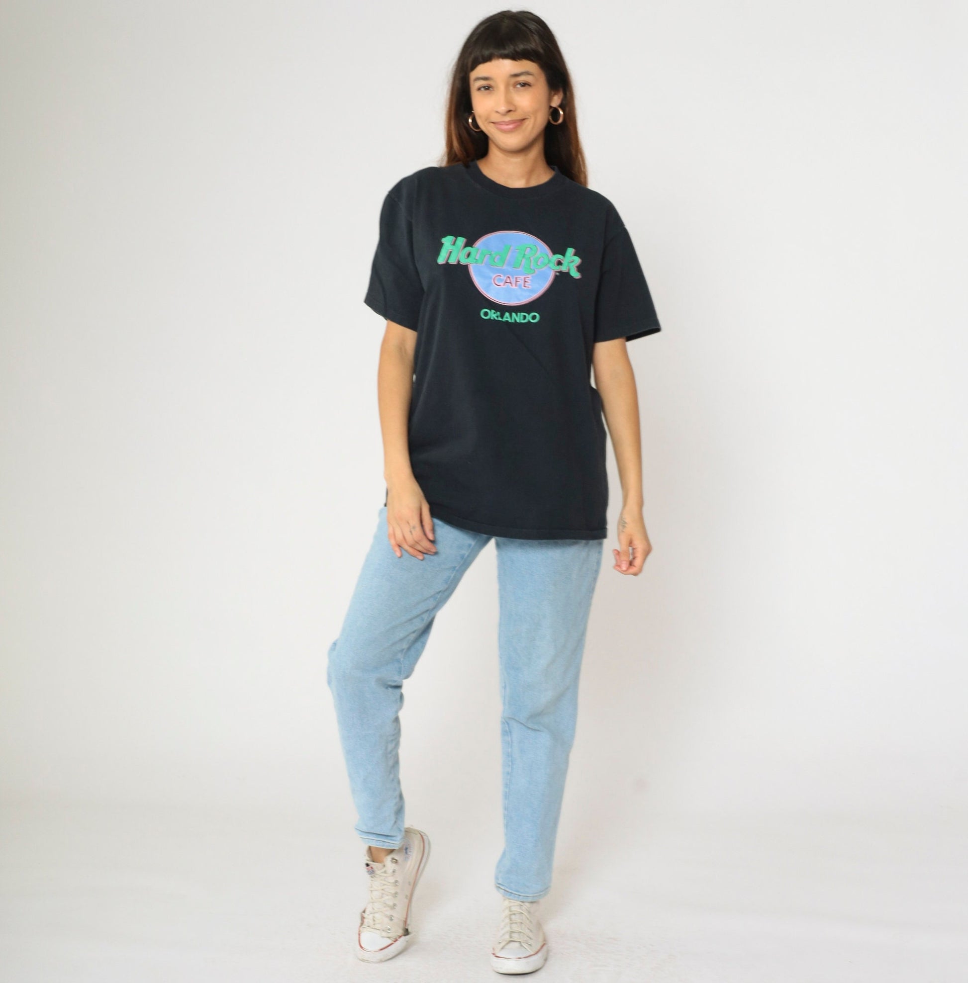 90s Hard Rock Cafe Orlando Florida Graphic T-Shirt Black Cotton Large