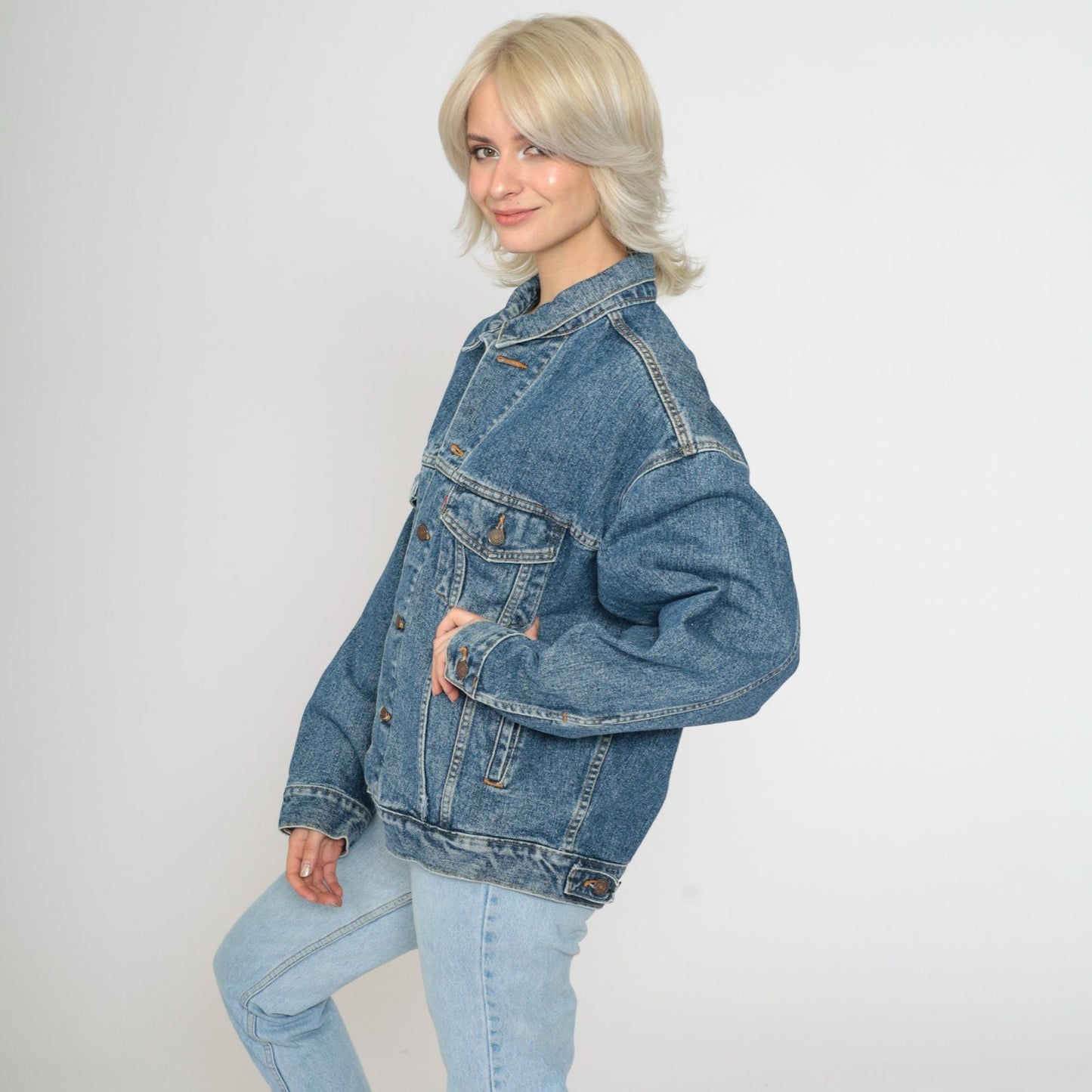 90s Levi's Denim Jacket Blue Button Up Jean Jacket Men's Medium
