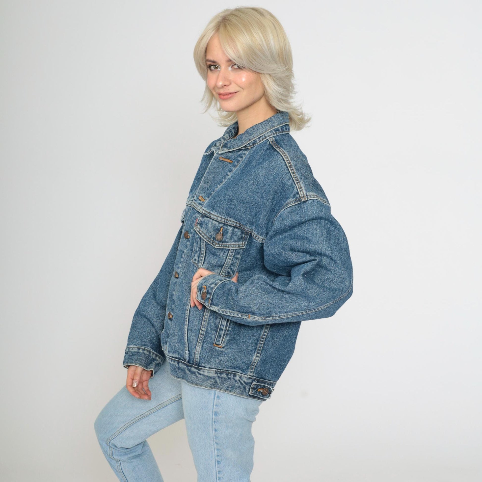 90s Levi's Denim Jacket Blue Button Up Jean Jacket Men's Medium