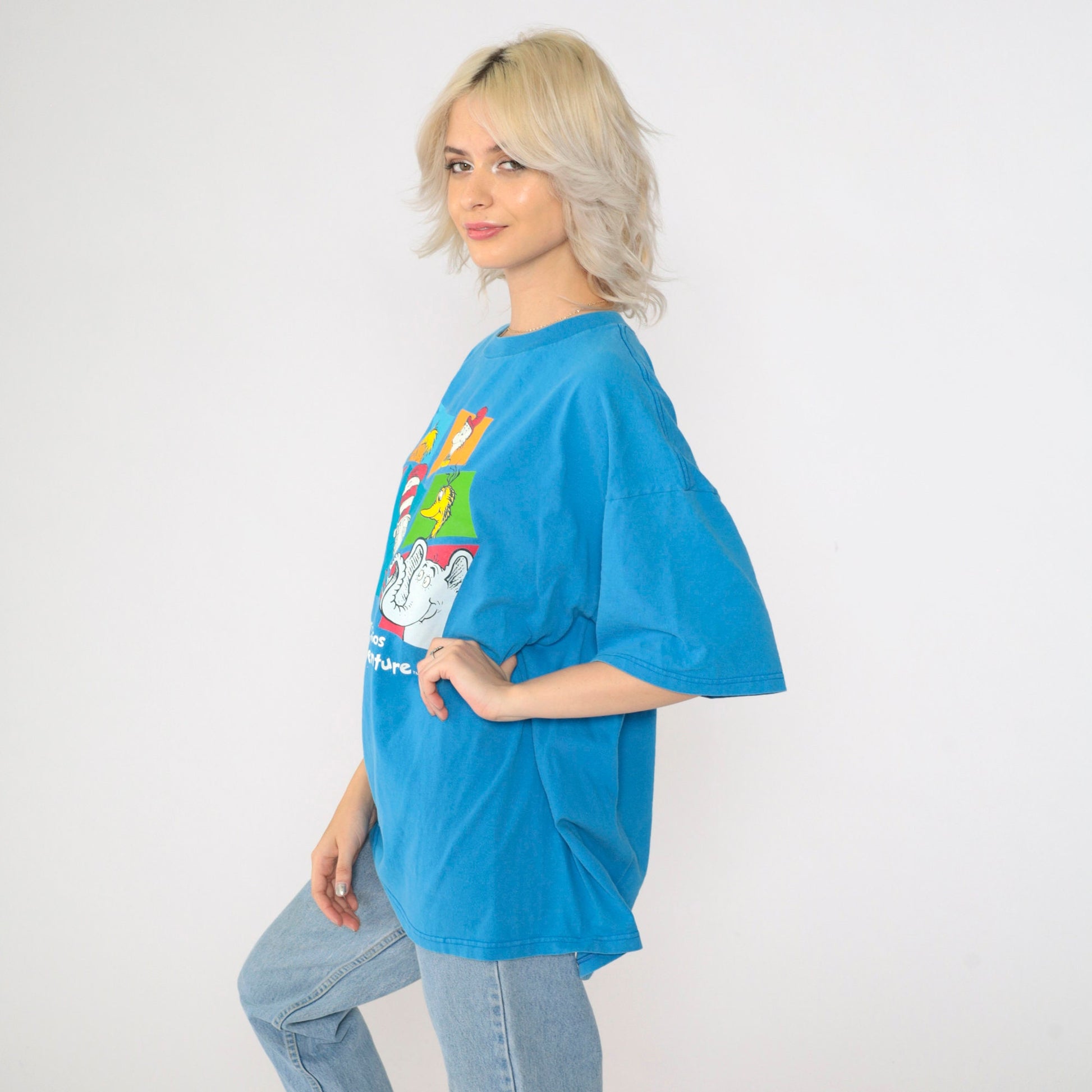 00s Seuss Landing Universal Studios Islands of Adventure Graphic Tee Blue XXL