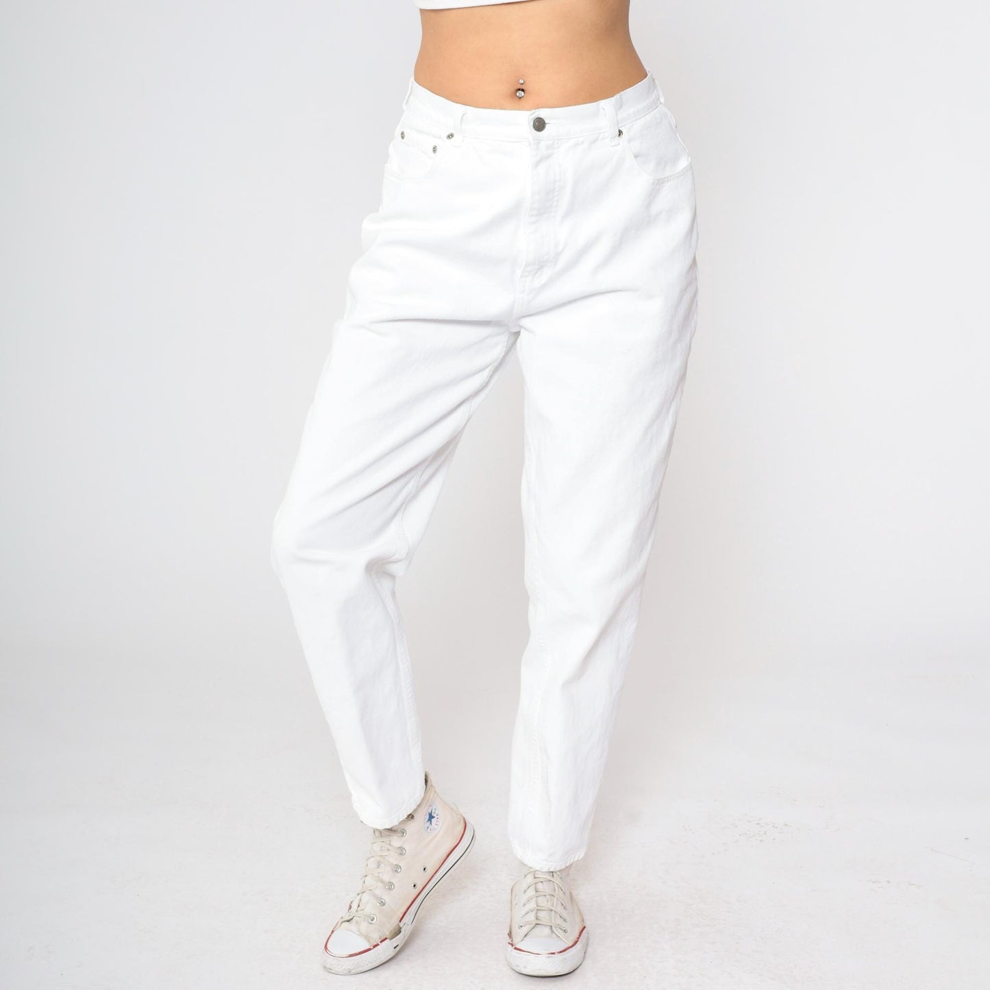 Y2K Cherokee White Tapered High-Rise Mom Jeans 00s Denim Medium 30