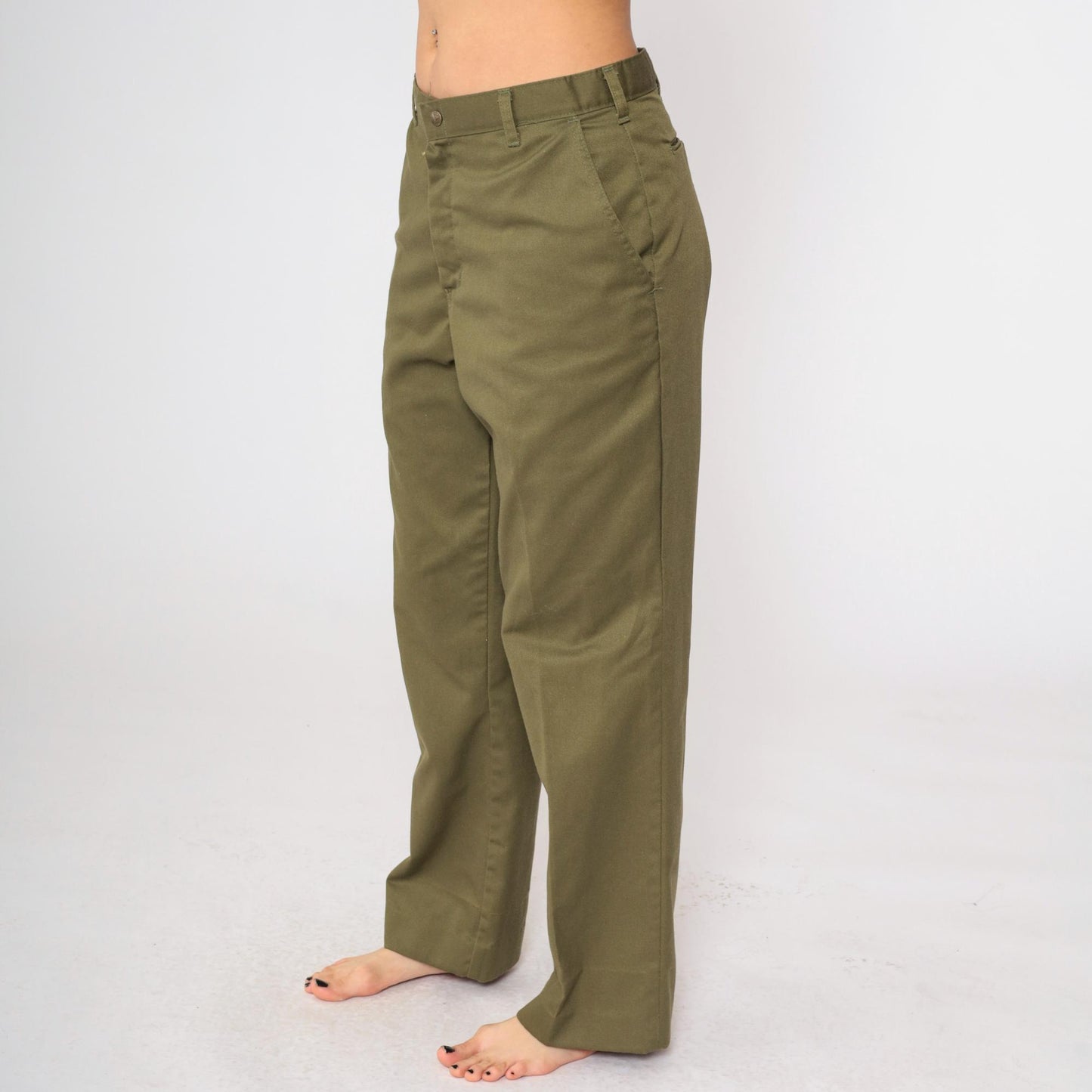 90s Boy Scouts of America Olive Green High-Waisted Trousers Medium 33