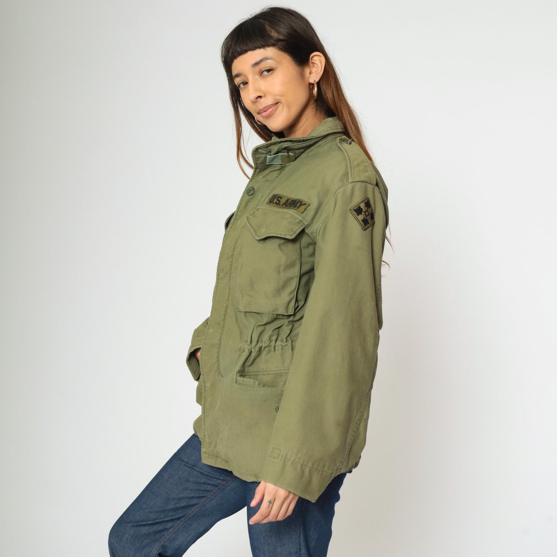 1960s U.S. Army M-65 Field Jacket Vietnam Era 1st Signal Brigade Olive Drab Medium