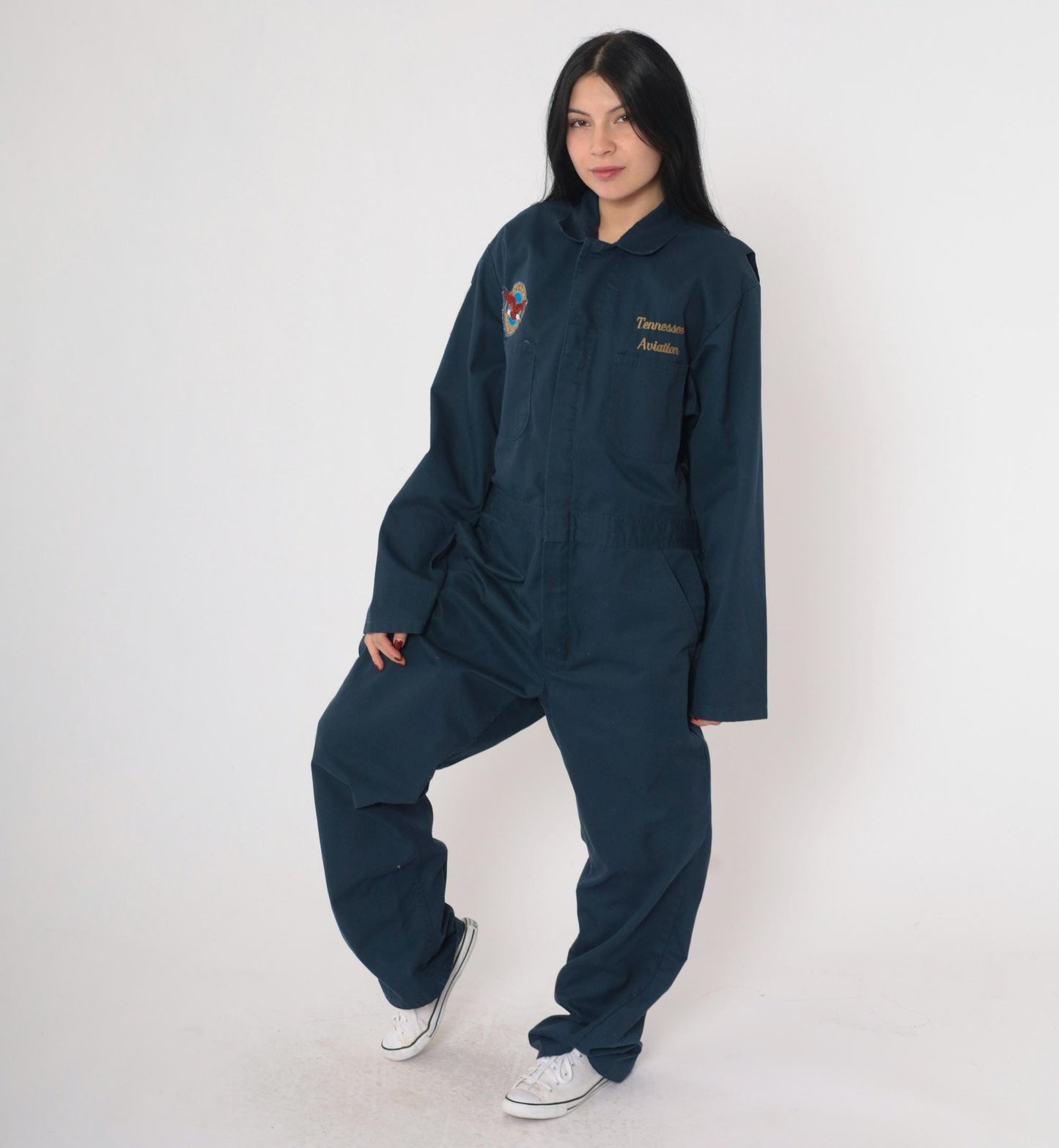 00s Navy Tennessee Aviation Jumpsuit Coveralls Pratt Whitney Exxon Patch Extra Large
